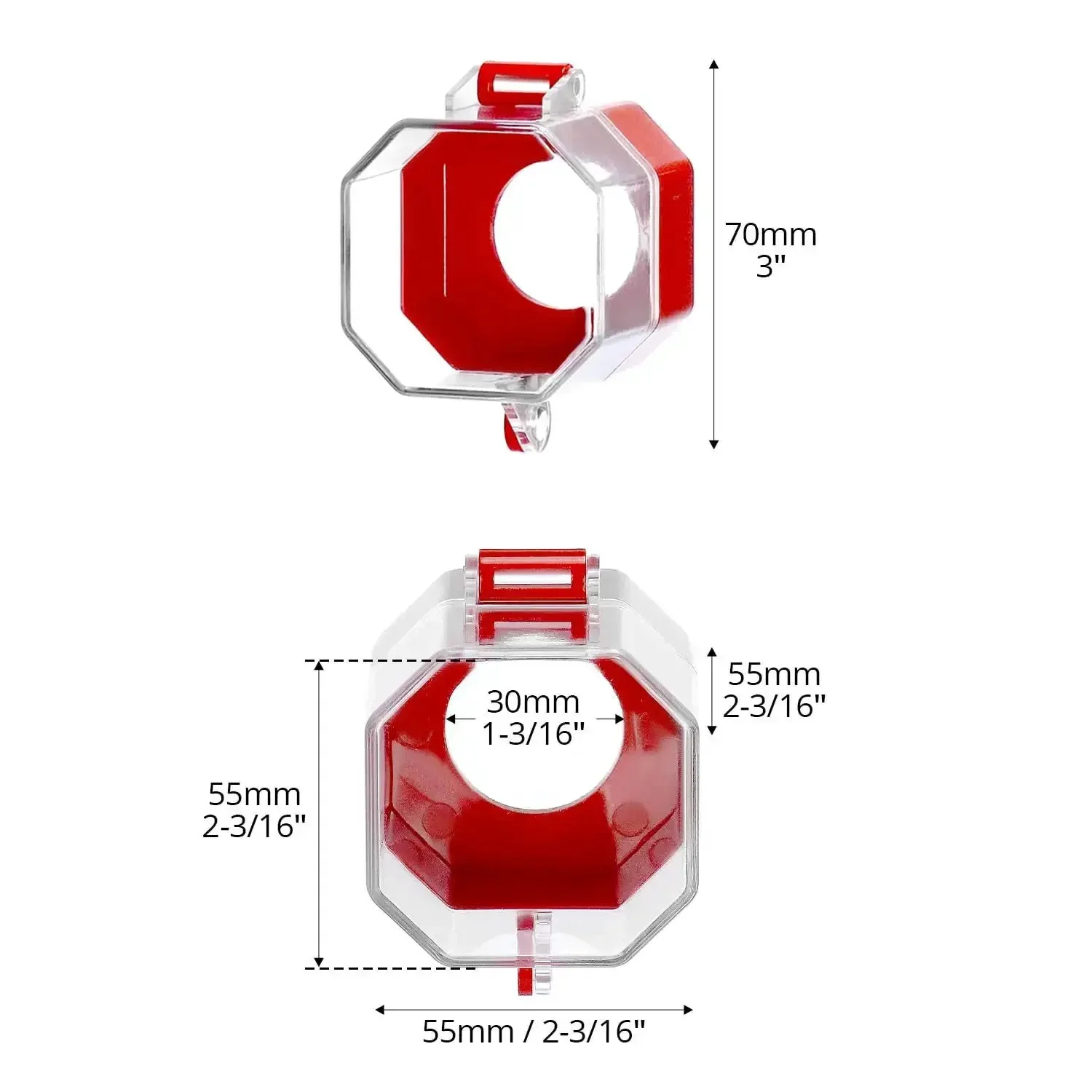 Emergency Stop Button Cover 8 Pack Clear Lockout Guard Prevents Accidental Activation For Stop Buttons Toggle Switches And Push Button Switches Anti UV Insulating Plastic For Workshops And Control Panels - Image 4