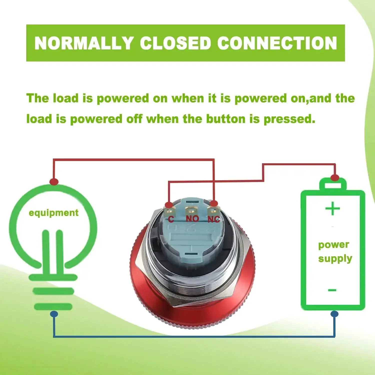 Emergency Stop Button Switch 22mm Mount With 12 To 220V 3A 1NO 1NC 1C SPDT Self Locking Latch Stainless Steel 32mm Mushroom Head 3 Pin Connection Plug Heavy Duty Safety Switch For Industrial Control Panels And Machinery Built For Rough Environments - Image 3