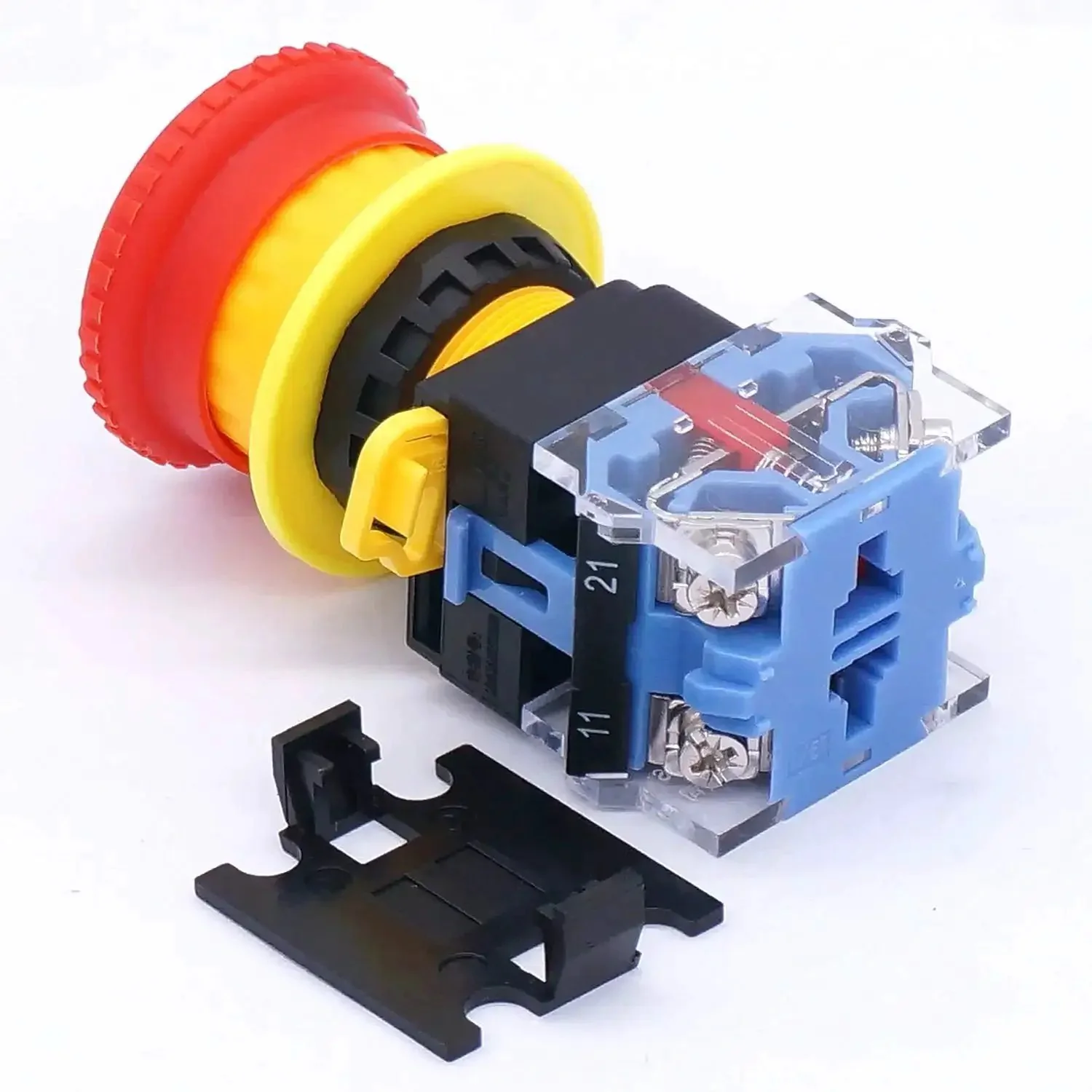 Emergency Stop Push Button Switch 22mm 2NC Red Mushroom Stop Button Box 10A 440V Industrial Safety Switch With 4 Terminals 6KV Uimp Heavy Duty Stop Control Station - Image 3