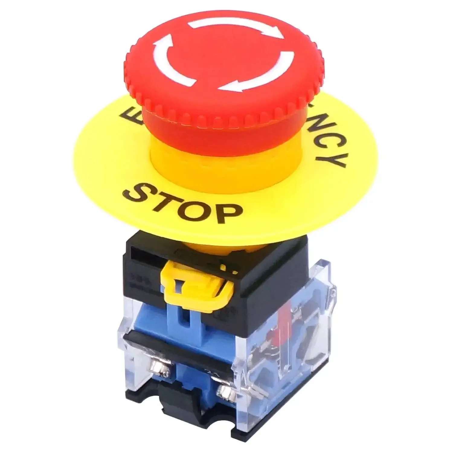 Emergency Stop Push Button Switch 22mm 2NC Red Mushroom Stop Button Box 10A 440V Industrial Safety Switch With 4 Terminals 6KV Uimp Heavy Duty Stop Control Station - Image 5