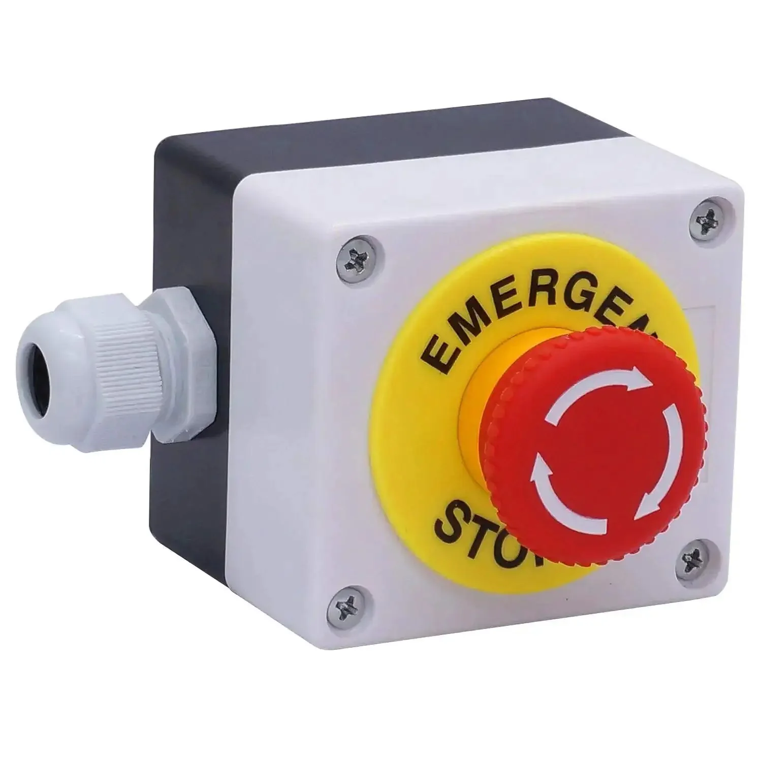 Emergency Stop Push Button Switch 22mm 2NC Red Mushroom Stop Button Box 10A 440V Industrial Safety Switch With 4 Terminals 6KV Uimp Heavy Duty Stop Control Station - Image 7