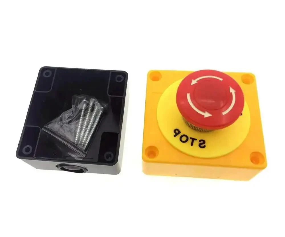 Emergency Stop Push Button Switch 40mm Red Mushroom Cap 660V 10A DPST Momentary 1NO 1NC Electric Control Button For Heavy Duty Industrial Panels And Machinery For CNC Machines, Factory Automation, Panel Mount, And Safety Interlock Systems - Image 6