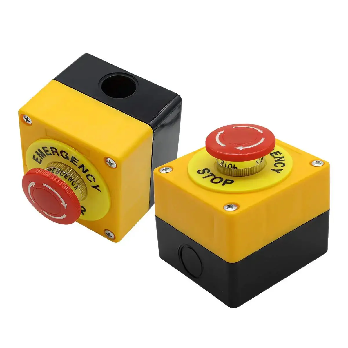 Emergency Stop Push Button Switch 660V 10A 2-Position DPST Momentary 1NO 1NC Red 40mm Mushroom Cap 2 Pack Pro-Grade Panel Mount For Safe Emergency Shutdown In Control Circuits