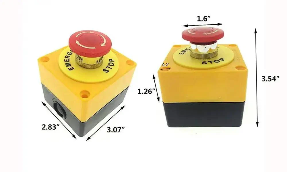 Emergency Stop Push Button Switch 660V 10A 2-Position DPST Momentary 1NO 1NC Red 40mm Mushroom Cap 2 Pack Pro-Grade Panel Mount For Safe Emergency Shutdown In Control Circuits - Image 9