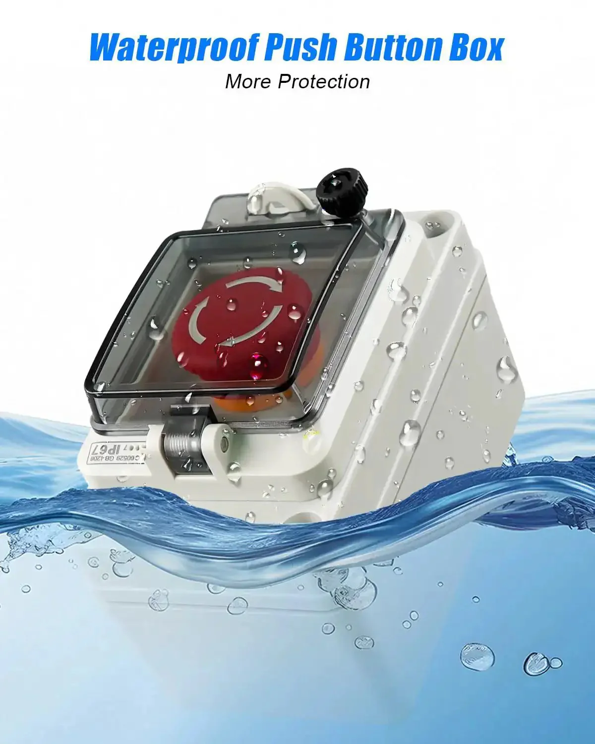 Emergency Stop Push Button Switch Box With Red Momentary Button And IP67 Waterproof Cover, 660V 10A Rated, Ideal NO NC Cutoff For Industrial Machinery, Quick Install, Rugged Power Cut Switch For Safe Shutdown - Image 6