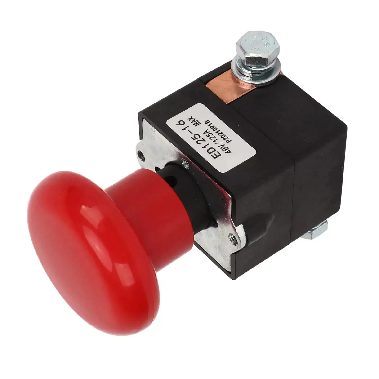 Emergency Stop Switch For Forklifts 48V 125A ED125-16 Heavy Duty Push Button With Metal Alloy Construction For Quick Safe Stop And Reliable Control Of Industrial Lifts - Image 4