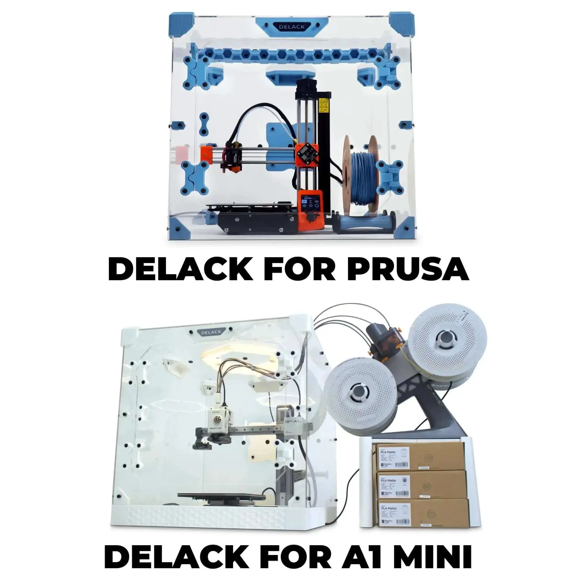 Enclosure Kit With LED Light For 3D Printers Made To Fit Bambu Lab A1 Mini Prusa MK4 Mini And Ikea Lack Table Includes Twenty Plus Accessory Prints Plug And Play Setup Printed Parts Not Included - Image 5