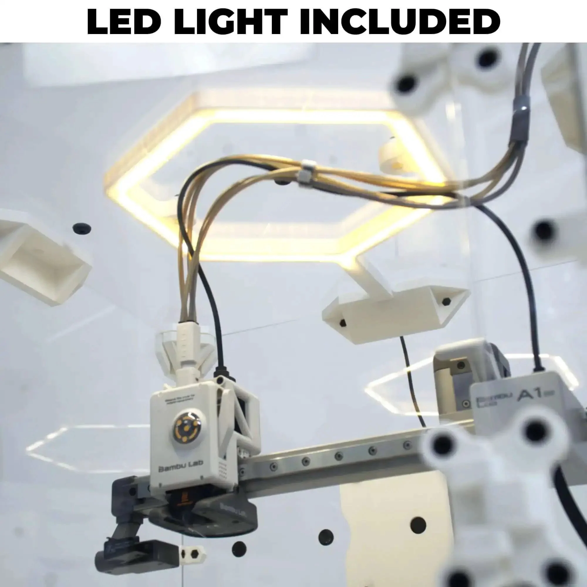 Enclosure Kit With LED Light For 3D Printers Made To Fit Bambu Lab A1 Mini Prusa MK4 Mini And Ikea Lack Table Includes Twenty Plus Accessory Prints Plug And Play Setup Printed Parts Not Included - Image 7