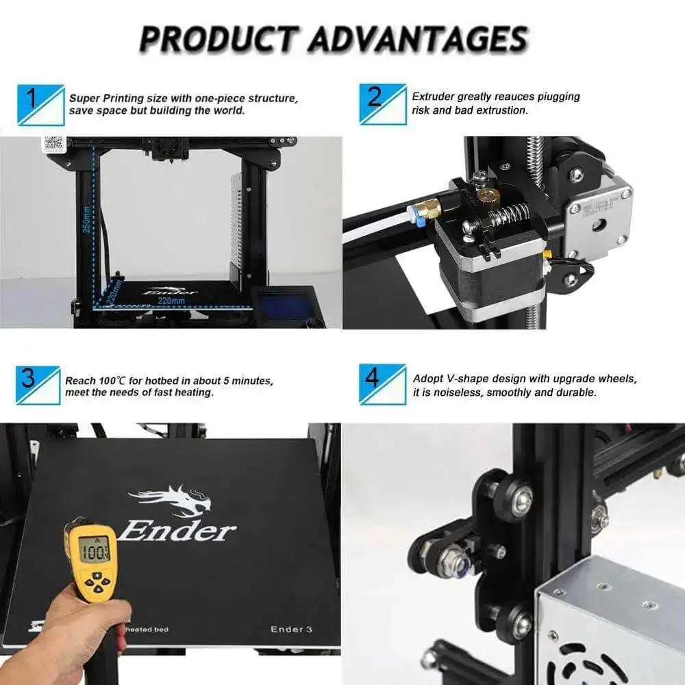 Ender 3 3D Printer With Resume Printing Function Fully Open Source For DIY Makers No-Fuss Setup And Solid Print Quality Build Volume 8.66 By 8.66 By 9.84 Inches Ideal Starter Machine For Students And Hobbyists - Image 7