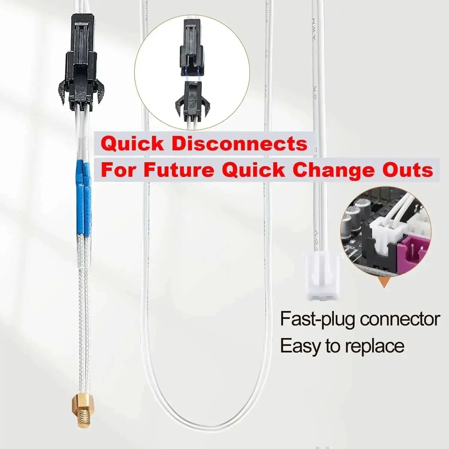 Ender 3 Hotend Upgrade Kit With M3 Stud Thermistor For Fast Replacement On Creality 3D Printers, Plug And Play Ender 3 V2 Pro And CR10 Series, 24V 40W Assembled Extruder Hot End - Image 4