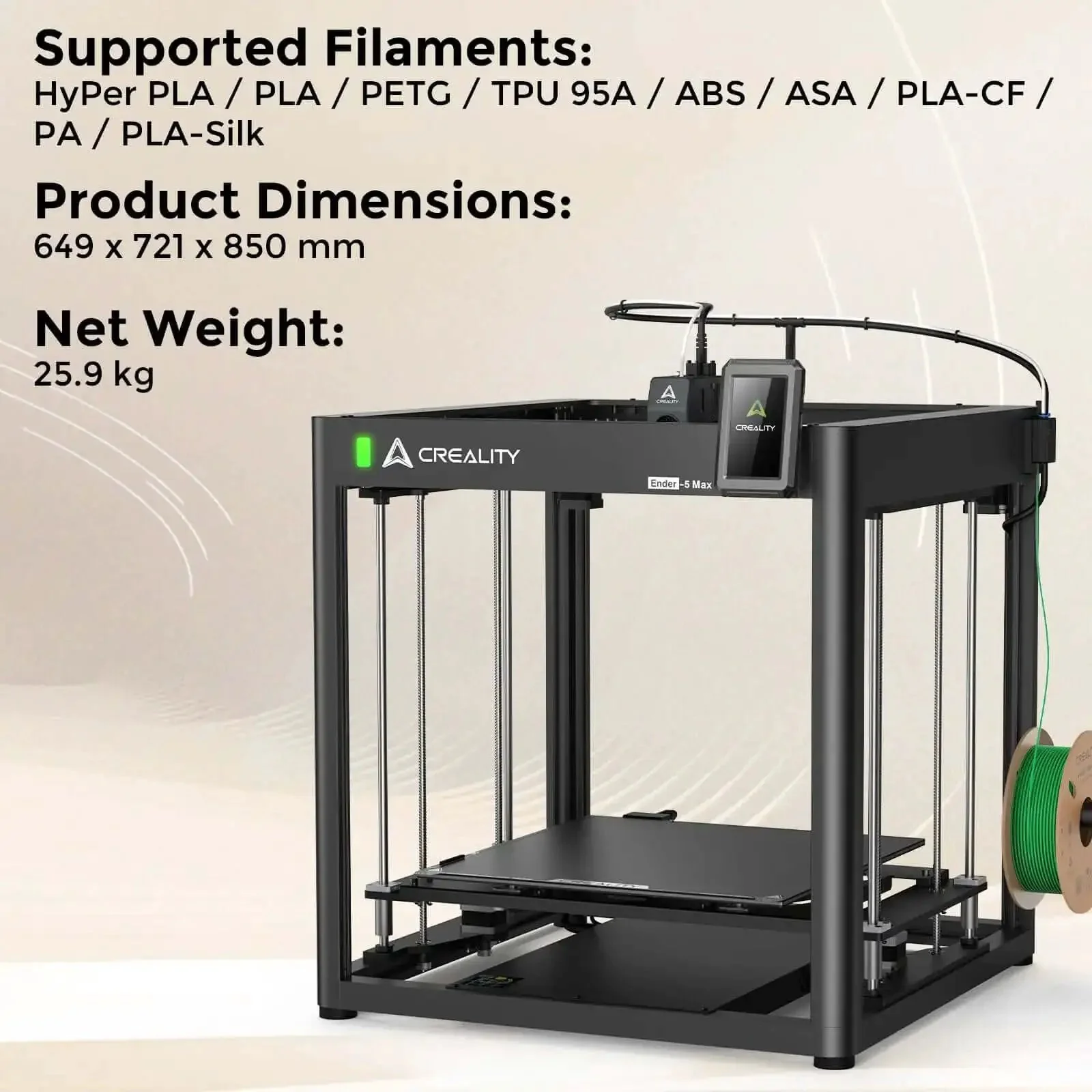 Ender-5 Max 3D Printer With Massive 400x400x400mm Build Volume, Crazy Fast 700mm Per Second Printing, 36-Point Auto Leveling, LAN Multi-Device Control, Professional FDM 3D Printing For Serious Makers And Pros - Image 2