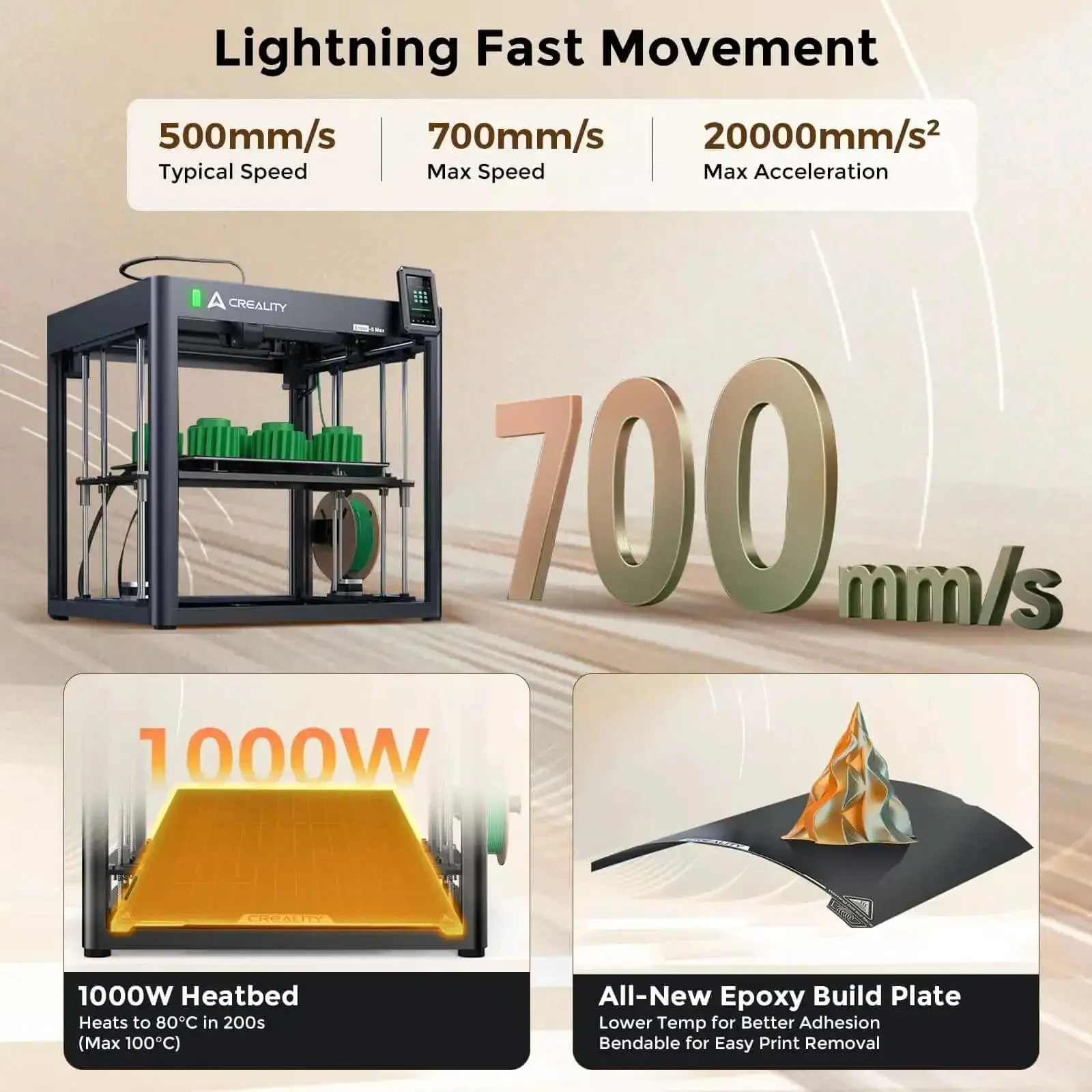 Ender-5 Max 3D Printer With Massive 400x400x400mm Build Volume, Crazy Fast 700mm Per Second Printing, 36-Point Auto Leveling, LAN Multi-Device Control, Professional FDM 3D Printing For Serious Makers And Pros - Image 5
