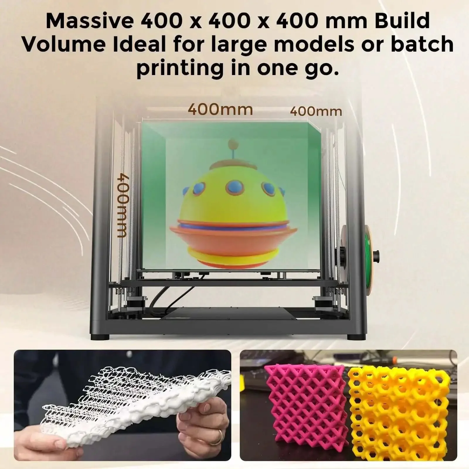 Ender-5 Max 3D Printer With Massive 400x400x400mm Build Volume, Crazy Fast 700mm Per Second Printing, 36-Point Auto Leveling, LAN Multi-Device Control, Professional FDM 3D Printing For Serious Makers And Pros - Image 8