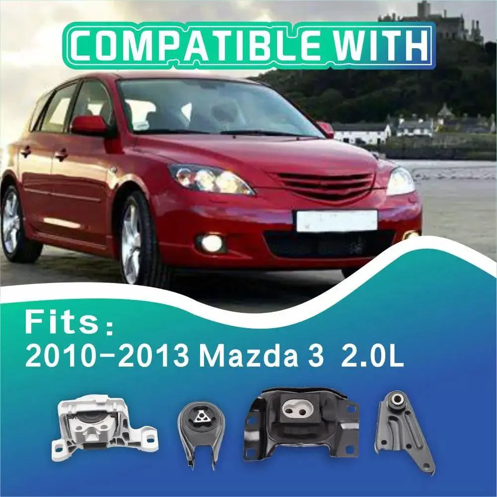 Engine And Transmission Mount Kit For 2010 2013 Mazda 3 2.0L Automatic Transmission Direct Fit Set Of 4 High Quality OE Replacement Mounts For Better Vibration Dampening And Smooth Power Transfer - Image 7