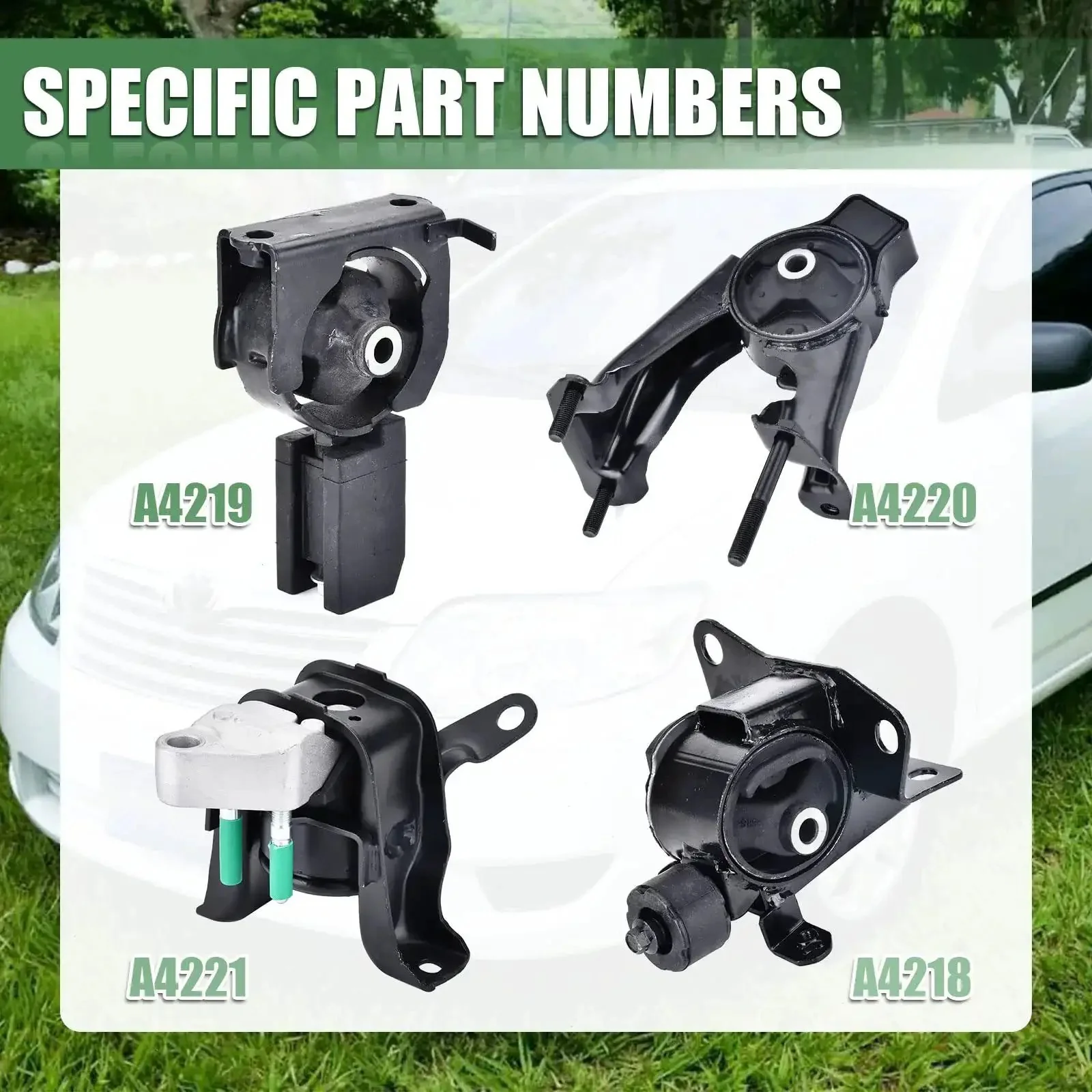 Engine And Transmission Mount Kit For Corolla Matrix Pontiac Vibe 1.8L 2003 2004 2005 2006 2007 2008 Direct Replacement Mounts A4218 A4219 A4220 A4221 For A Smoother Quieter Ride And Less Vibration Beefed Up Durability And Heat Resistant Performance - Image 4