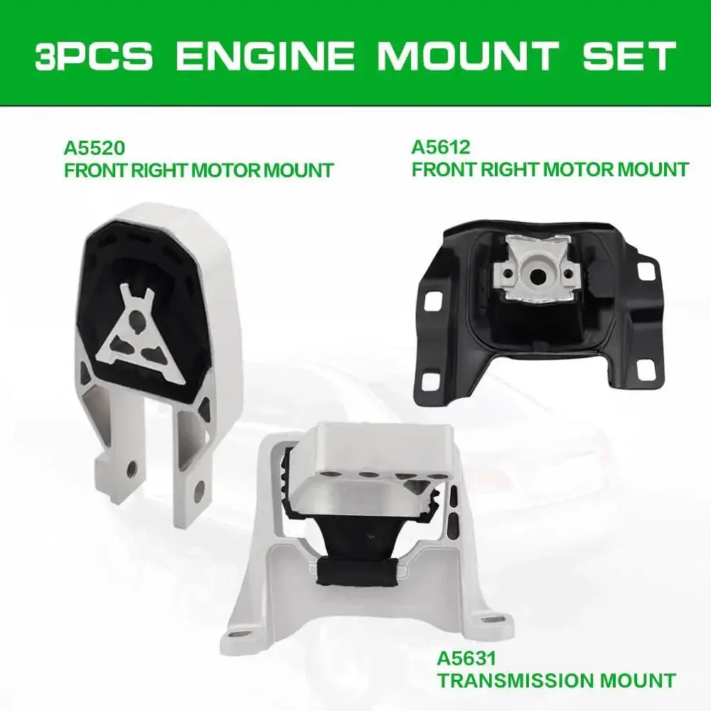 Engine And Transmission Mount Kit For Escape 2013 2019 2.0L Turbo And 2013 2019 2.5L Engines Plus 2014 2022 Transit Connect 2.5L OE Replacement Set Of Three For Vibration Reduction And Reliable Drivetrain Support - Image 8