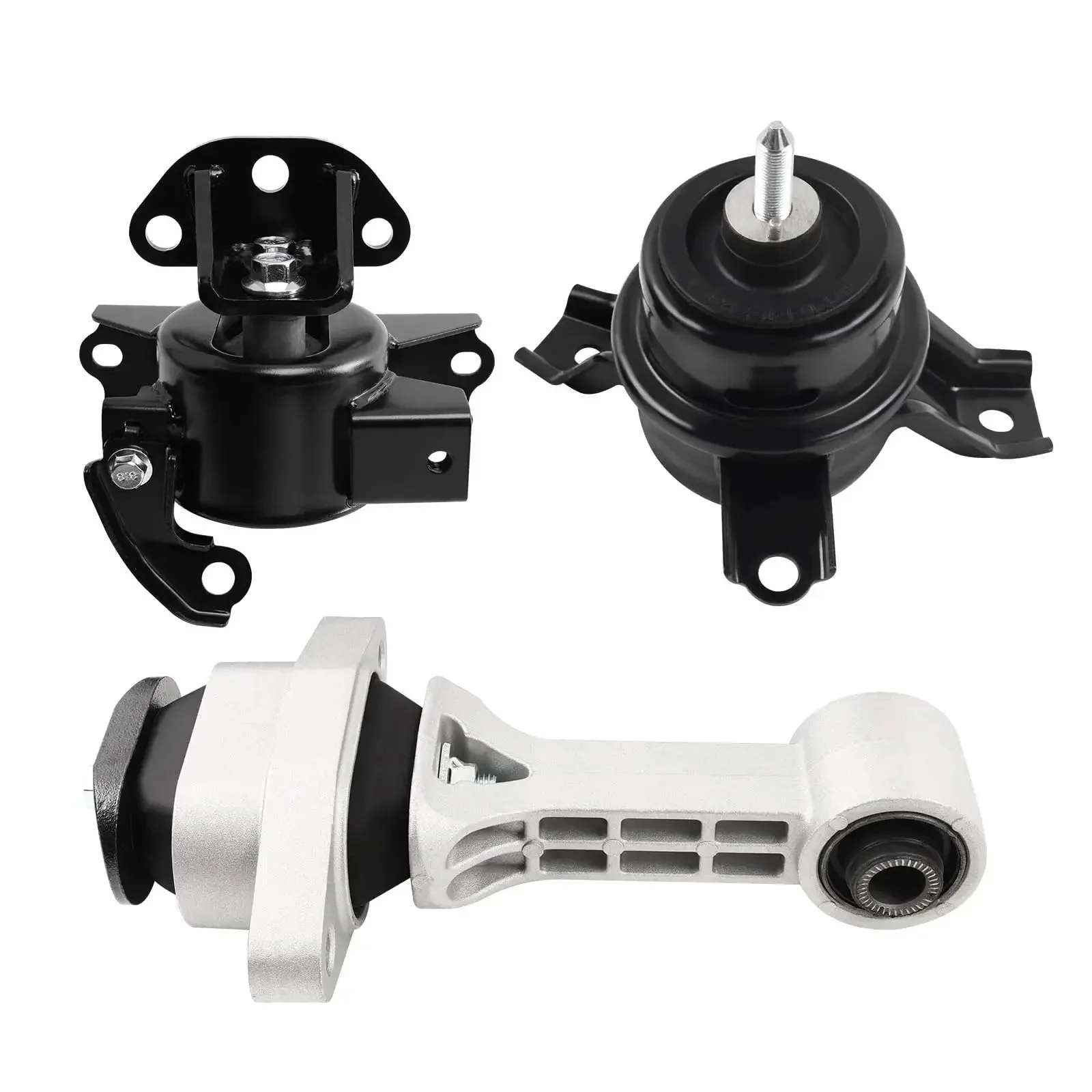 Engine And Transmission Mount Kit For Kia Soul 2010 2011 2012 2013 1.6L And 2010 2011 2.0L L4 Reusable Bracket Set 3pc OE A7190 A71078WO A71020 Durable Steel And Rubber Construction
