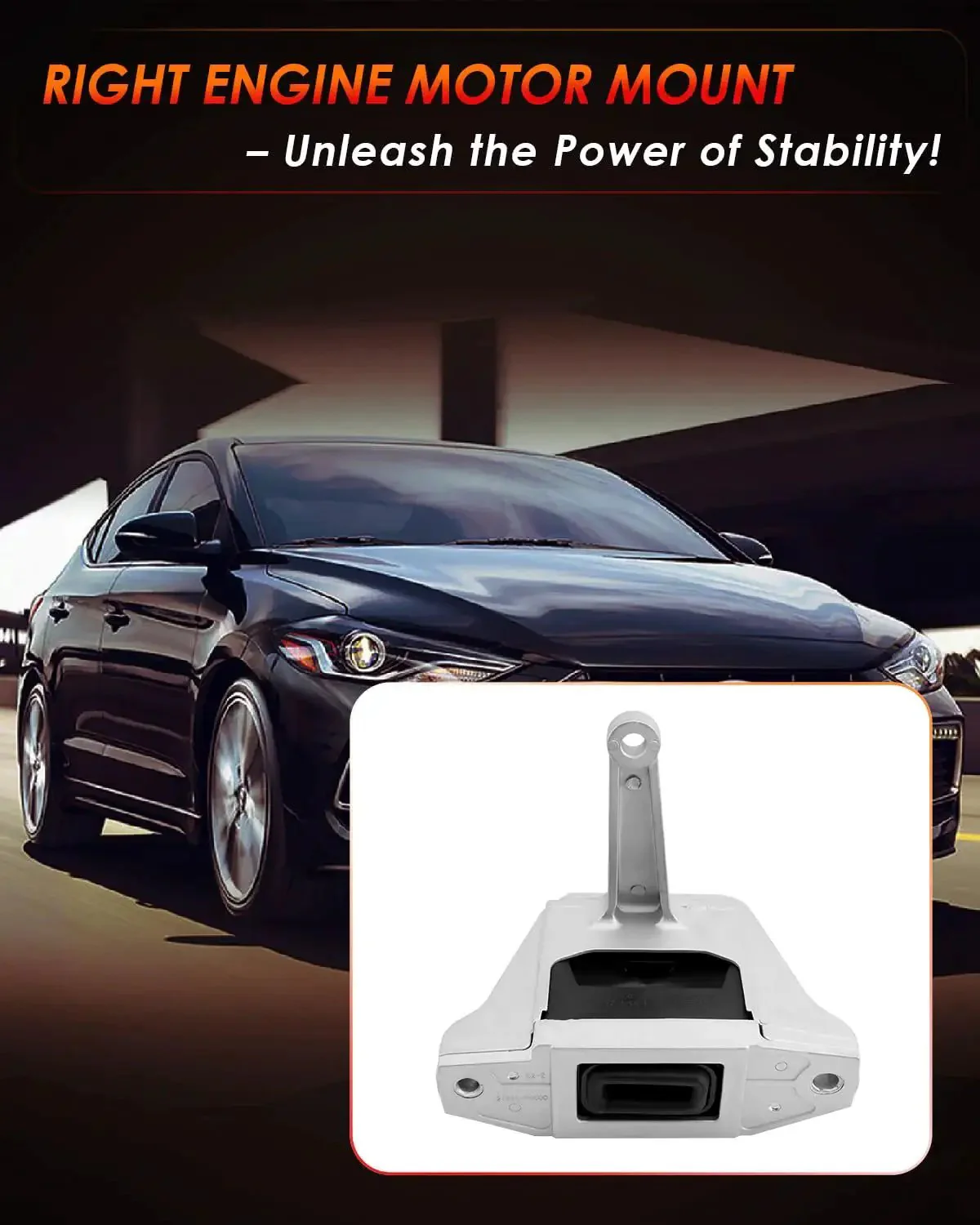 Engine Motor Mount Right Side Silver Aluminum Chassis Mount Compatible With 2017 To 2020 Hyundai Elantra GT Kona 1.4L 1.6L 2.0L Replaces 21810 J9000 21810 F2000 - Image 2