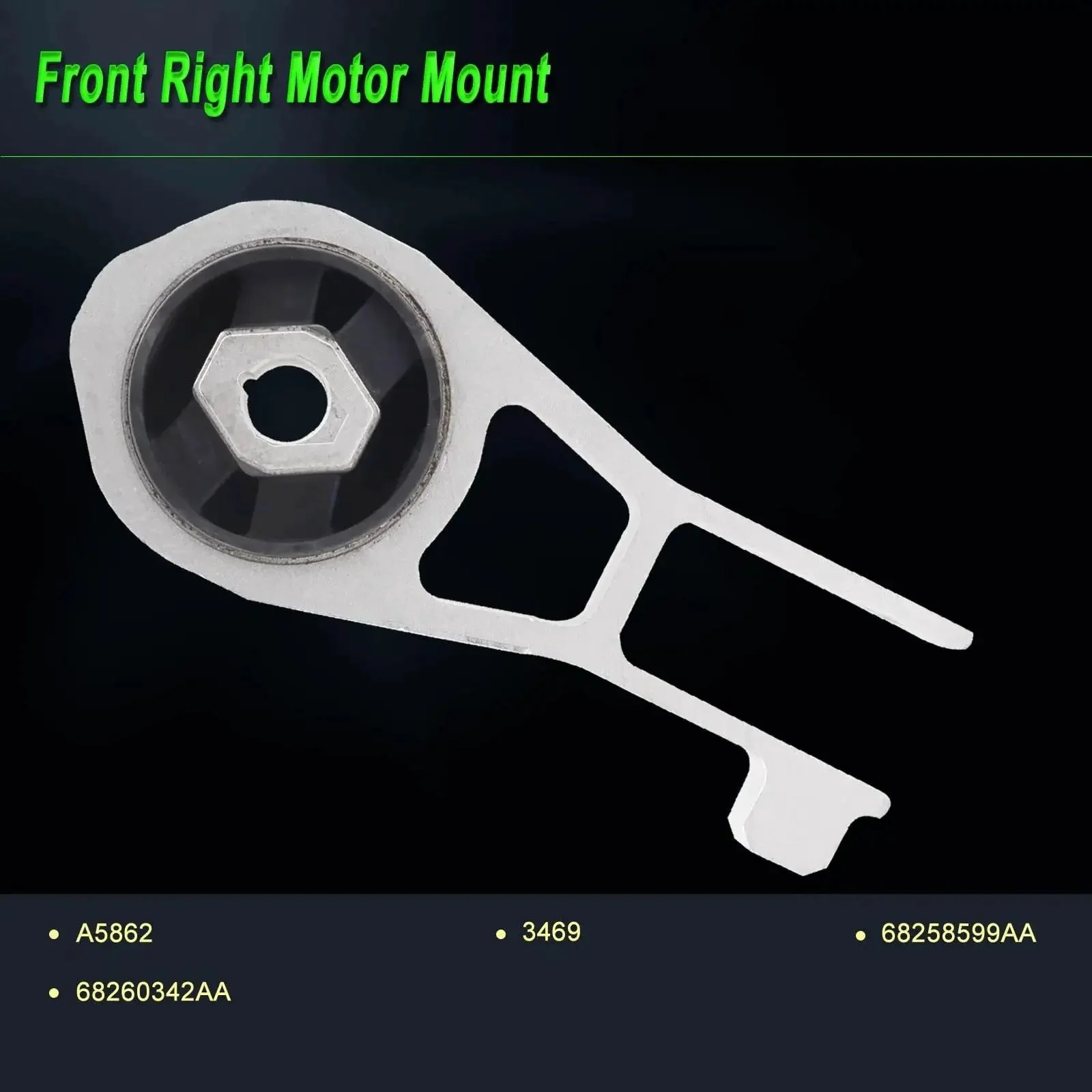 Engine Mount Set For 2.4L Fiat 500X Renegade Compass And Ram ProMaster City Direct Fit Replacement For 2015-2020 Renegade 2016-2018 500X 2017-2020 Compass 2015-2018 ProMaster City OE Numbers A5862 A5898 68258599AA 68363755AA 68363756AA - Image 3