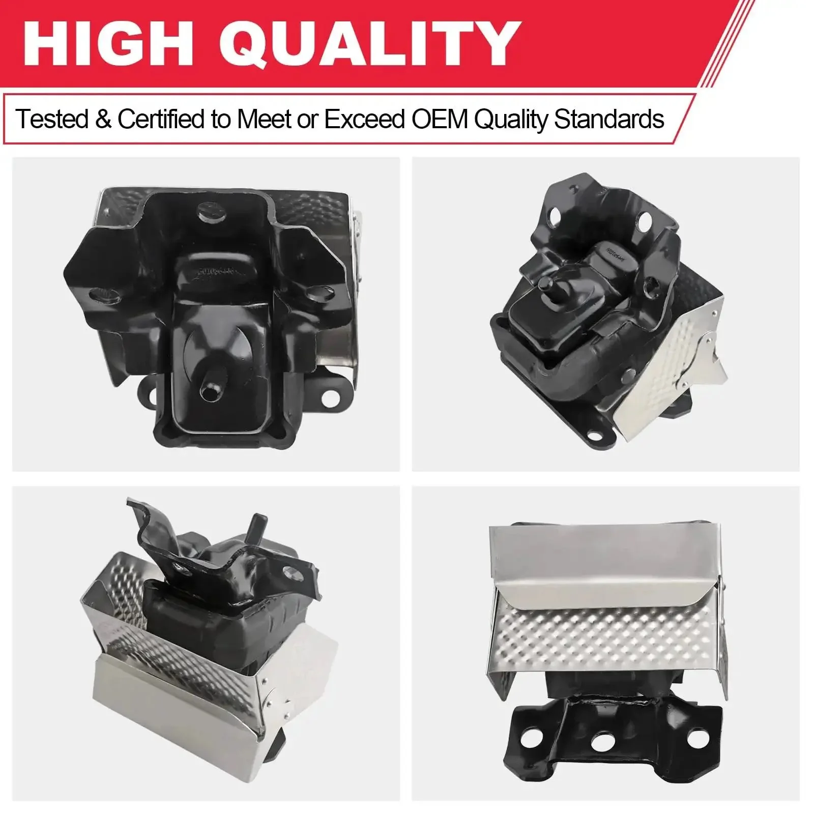 Engine Mount Set Two Piece With Heat Shield For 2007 Through 2014 GM Trucks And SUVs Right And Left Replacement A5365HY Replaces 15854941 15854939 Tough As Nails Aluminum Iron Rubber Mounts For Smooth Engine Operation And Vibration Dampening - Image 4
