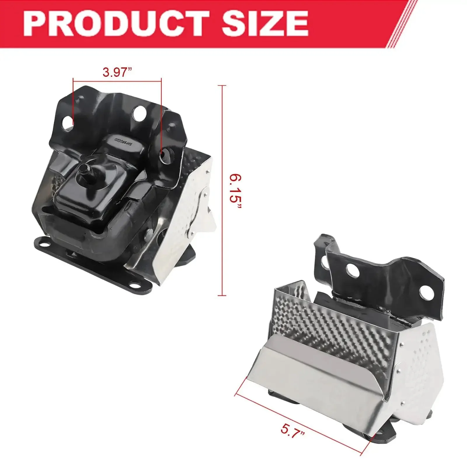 Engine Mount Set Two Piece With Heat Shield For 2007 Through 2014 GM Trucks And SUVs Right And Left Replacement A5365HY Replaces 15854941 15854939 Tough As Nails Aluminum Iron Rubber Mounts For Smooth Engine Operation And Vibration Dampening - Image 5