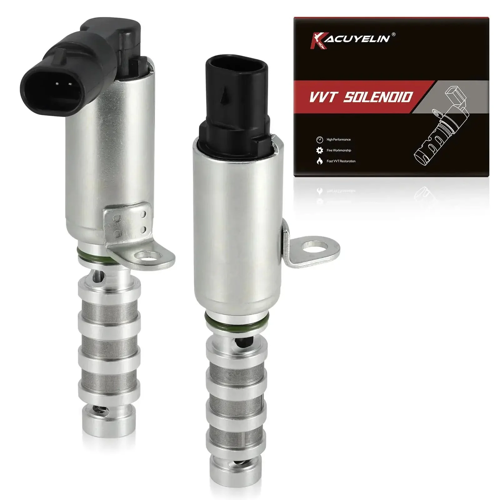 Engine Variable Valve Timing VVT Solenoid Oil Control Valve Replacement, 2 Pack, Ready To Go, Compatible With Hyundai Elantra, Kona, Sonata, Tucson, Veloster, Kia Forte, Forte5, Soul, Seltos, Optima 2012 To 2024 2.0L Engines