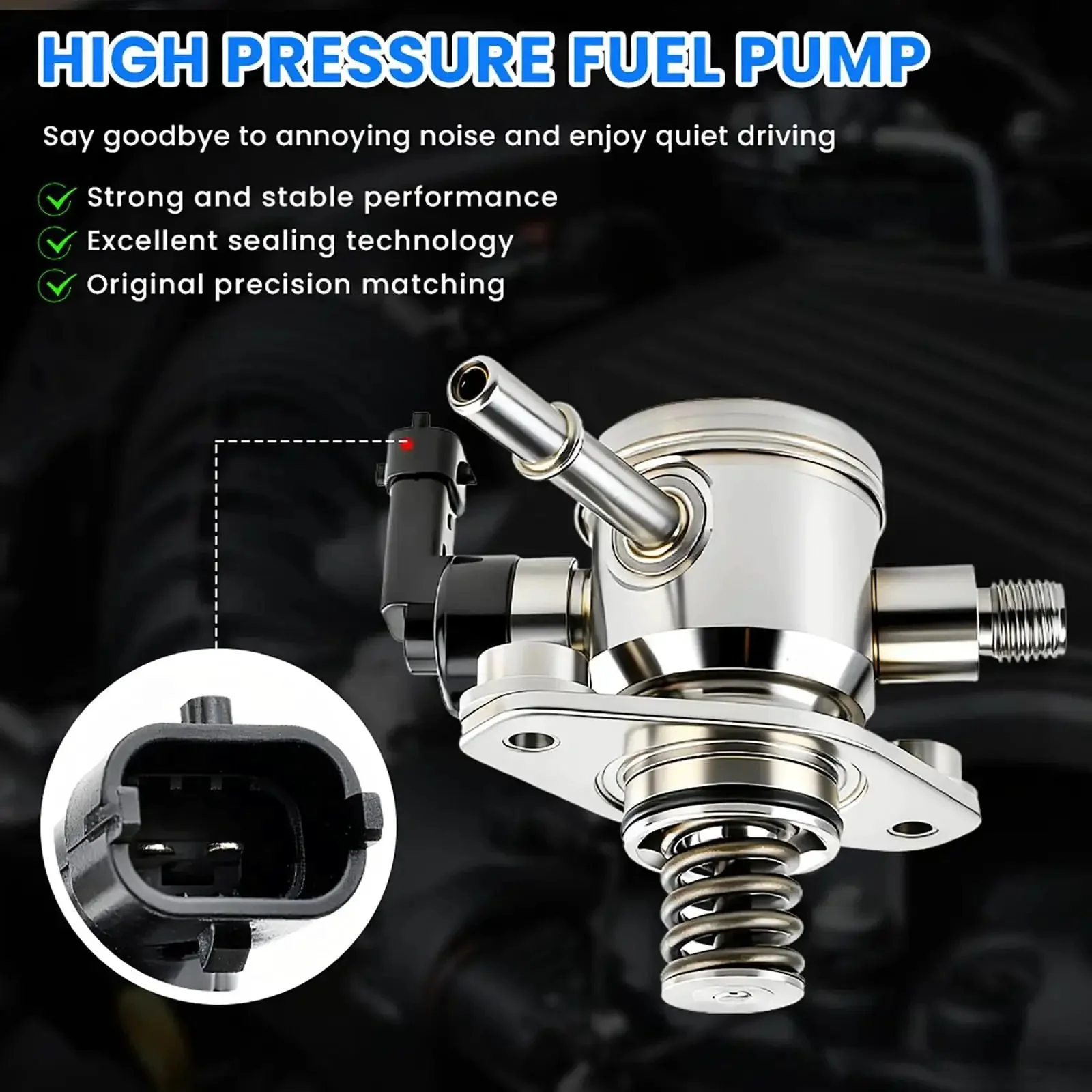 EP1028 High Pressure Fuel Pump Plug And Play Compatible With 2010 To 2017 2 4L Buick LaCrosse Regal Verano Chevy Equinox Malibu GMC Terrain Direct Injection Fuel Pump Assembly Part Numbers 12641847 And 12639694 - Image 4