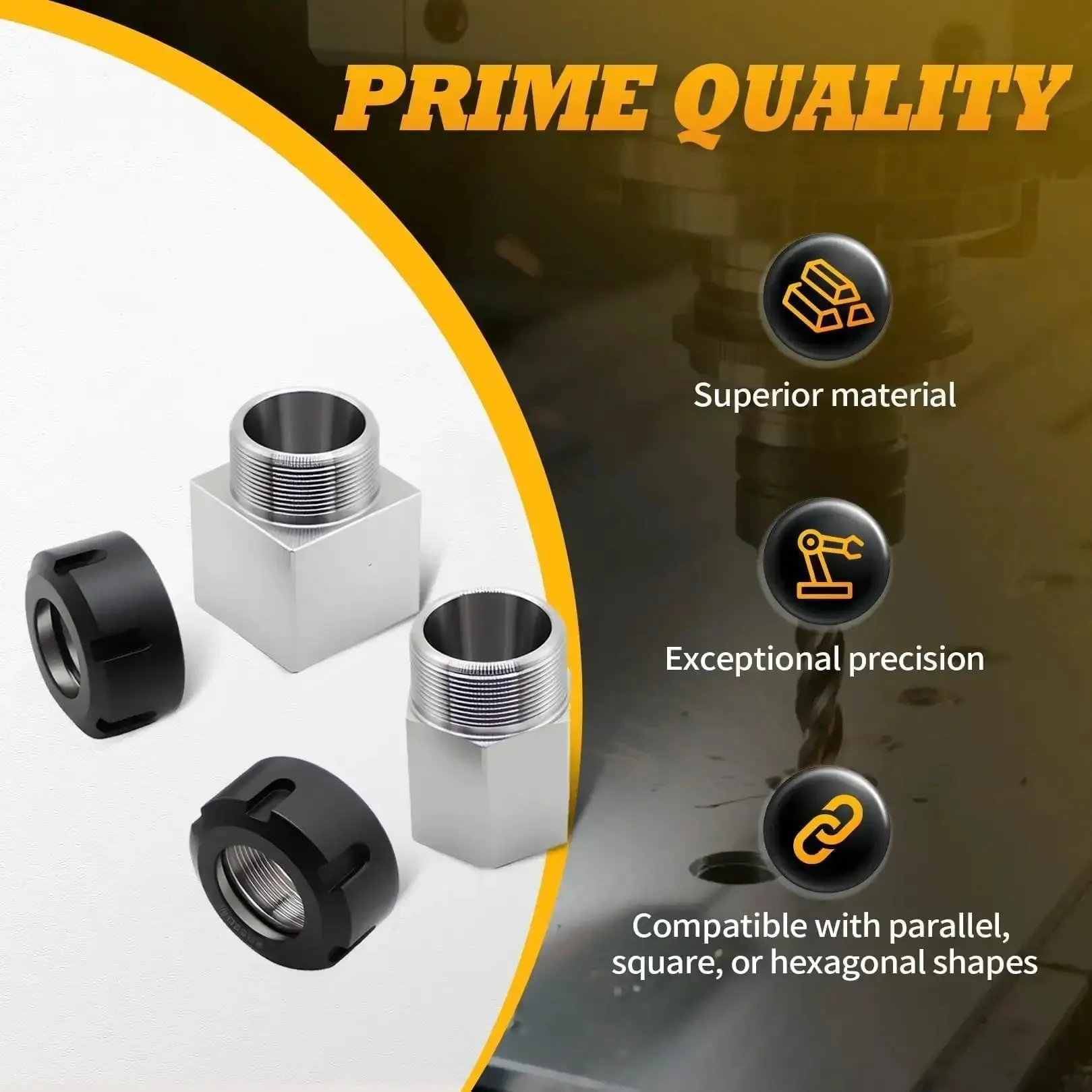 ER-32 Collet Block Set For CNC Machining, Square And Hex Workholding Blocks, High Precision Ground Flatness 0.2-0.3mm, Versatile For Parallel, Square Or Hex Shaping, Great For Precise Milling And Fixture Jobs - Image 3