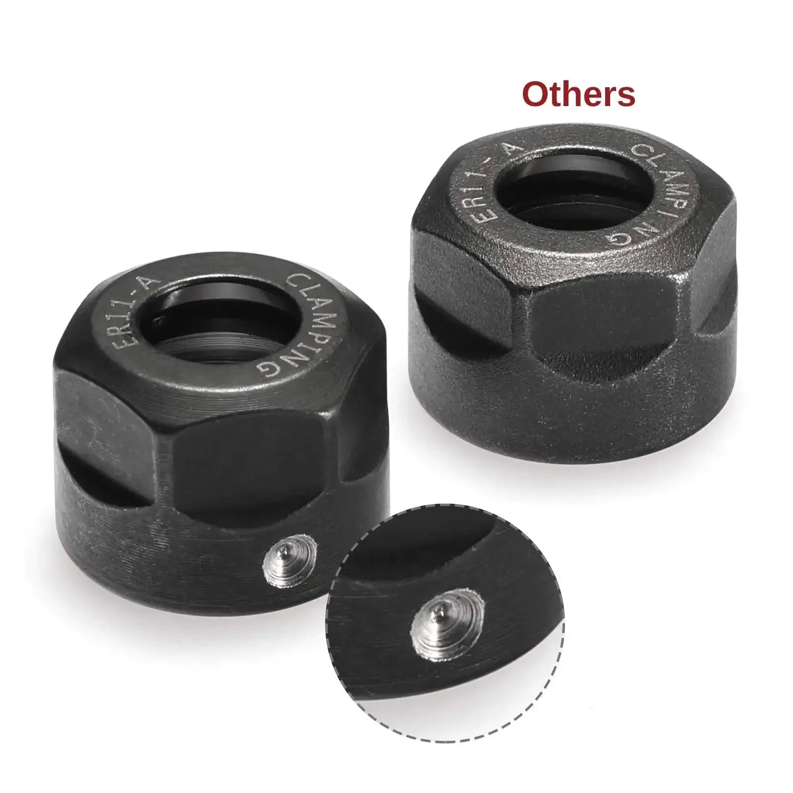 ER11-A Collet Clamping Nut Set With Dynamic Balance Holes For CNC Milling Lathe Holders Four Pack Alloy And Hardened Steel QuickChange Nuts Ready To Go For Multiple Collets - Image 2