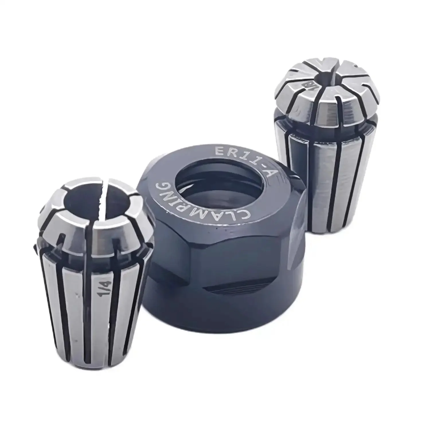 ER11 Collet Nut Set For CNC Lathe And Milling Machines, High Precision One Eighth Inch And One Quarter Inch Collets, Made From 65Mn Spring Steel, Quenched And Hardened, Tight Clamping For Clean Engraving And Smooth Milling - Image 2