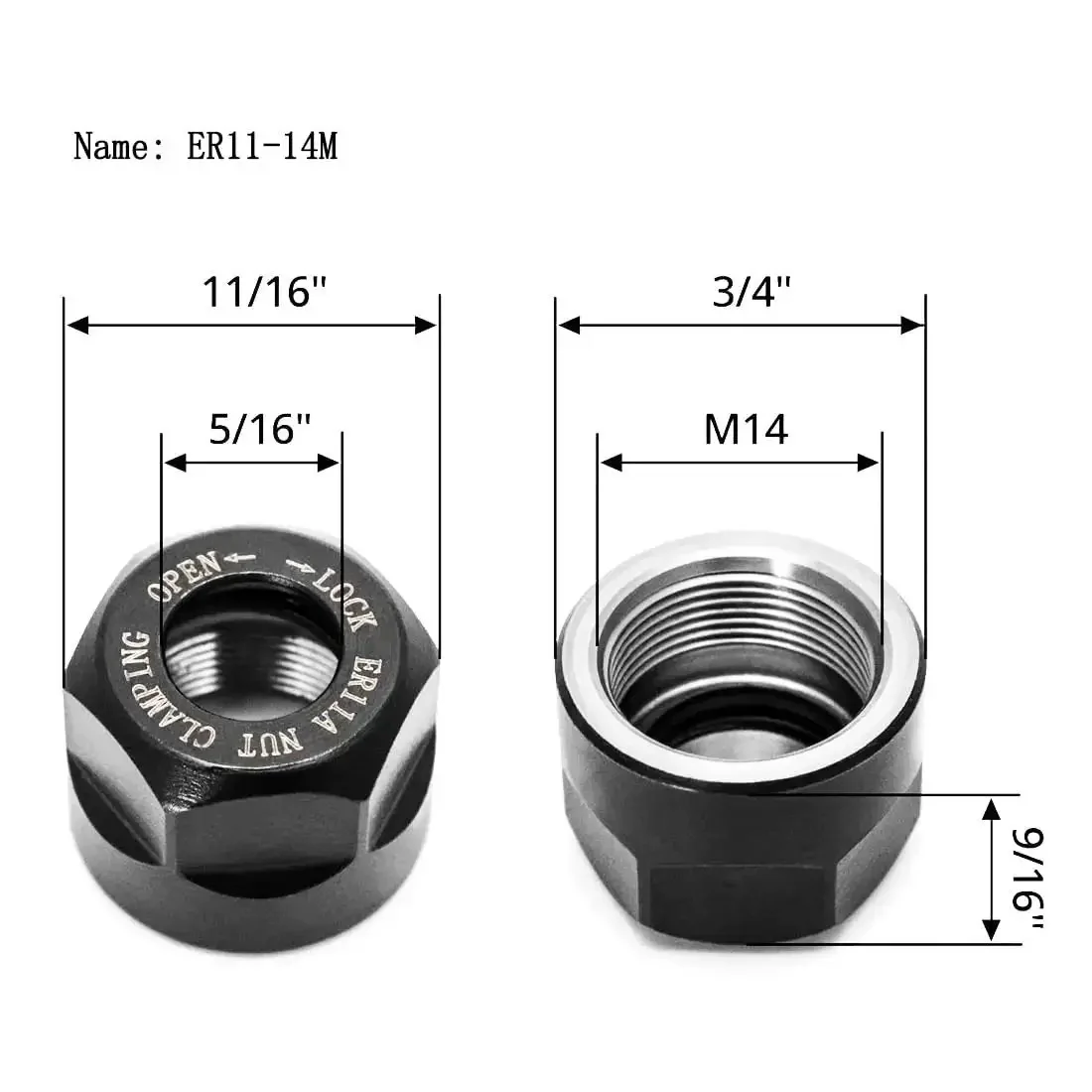 ER11 Collet Nut Set Includes 1 8th Inch Collet and 1 4th Inch Collet with Clamping Nut for CNC Engraving, Milling, and Lathe Work, AAA Precision Under 0.008mm, Made From 65Mn Spring Steel for Tight Clamp and Stable Cutting - Image 4