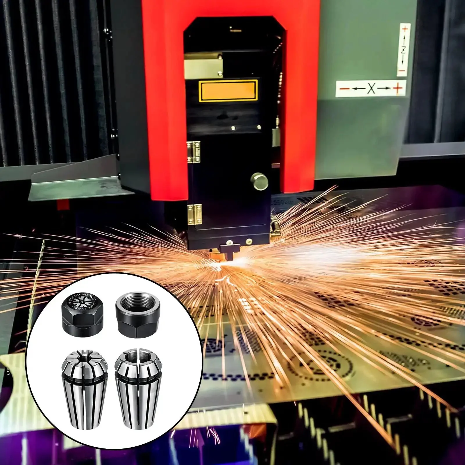 ER11 Collet Set High Precision CNC Engraving Milling Lathe Tools Included 1/8 Inch Chuck 1/4 Inch Chuck With Clamping Nut Pro Grade CNC Accessories For Milling Machine - Image 4