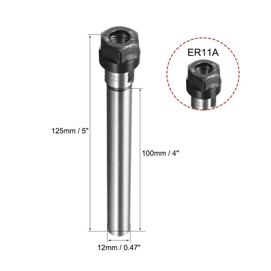 ER11A Router Collet Chuck Extension Rod 12mm Shank Straight 100mm Length CNC Milling Tool Holder For Machinists DIY Hobbyists And Milling Machines Pro - Image 4