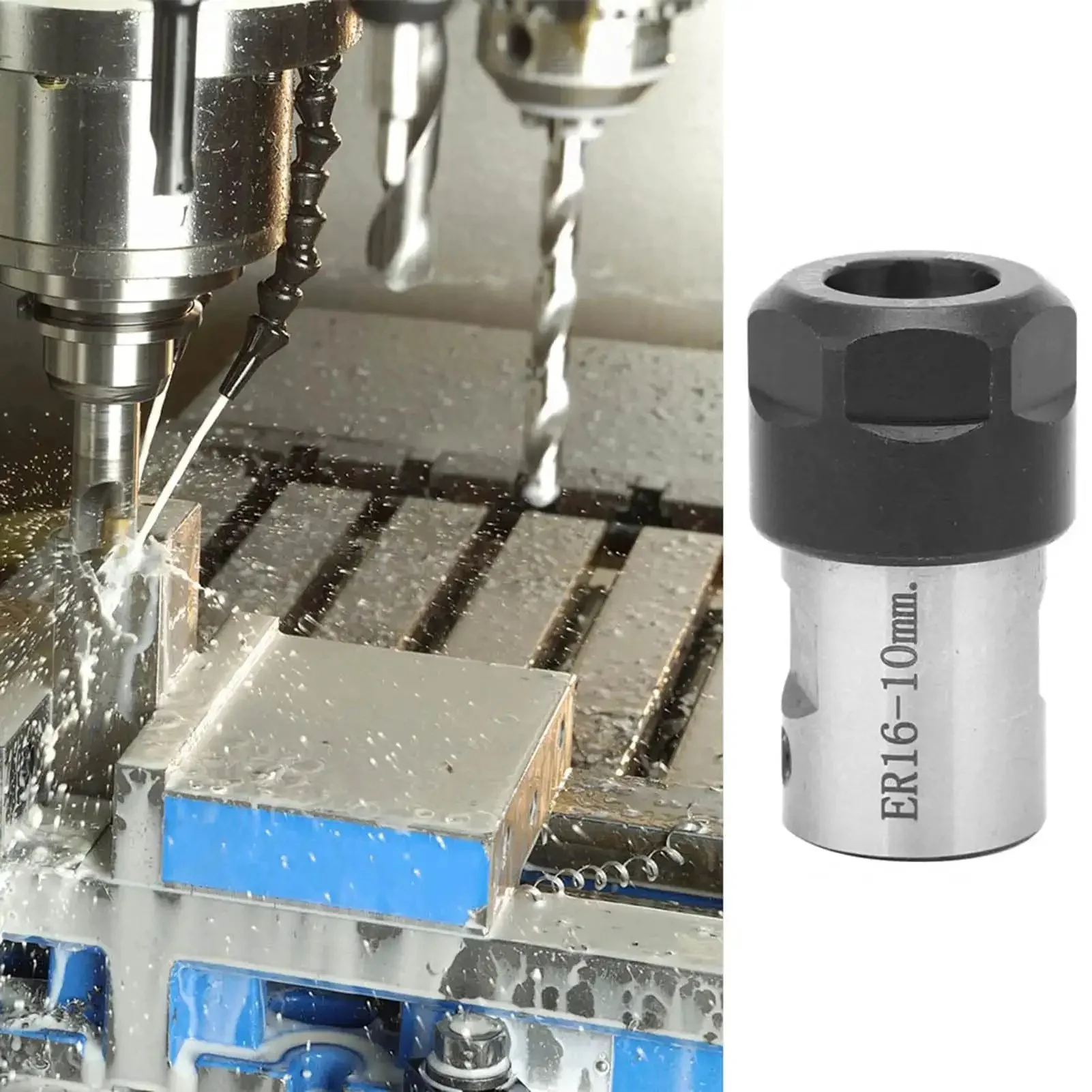 ER16 Collet Block Chuck Holder For CNC Milling Machines, Heavy Duty Pro Grade 10mm Tool Bar, 35L Length, Spindle Clamp Tool, Easy Install, High Strength Chuck Adapter For Precise Tool Holding - Image 6