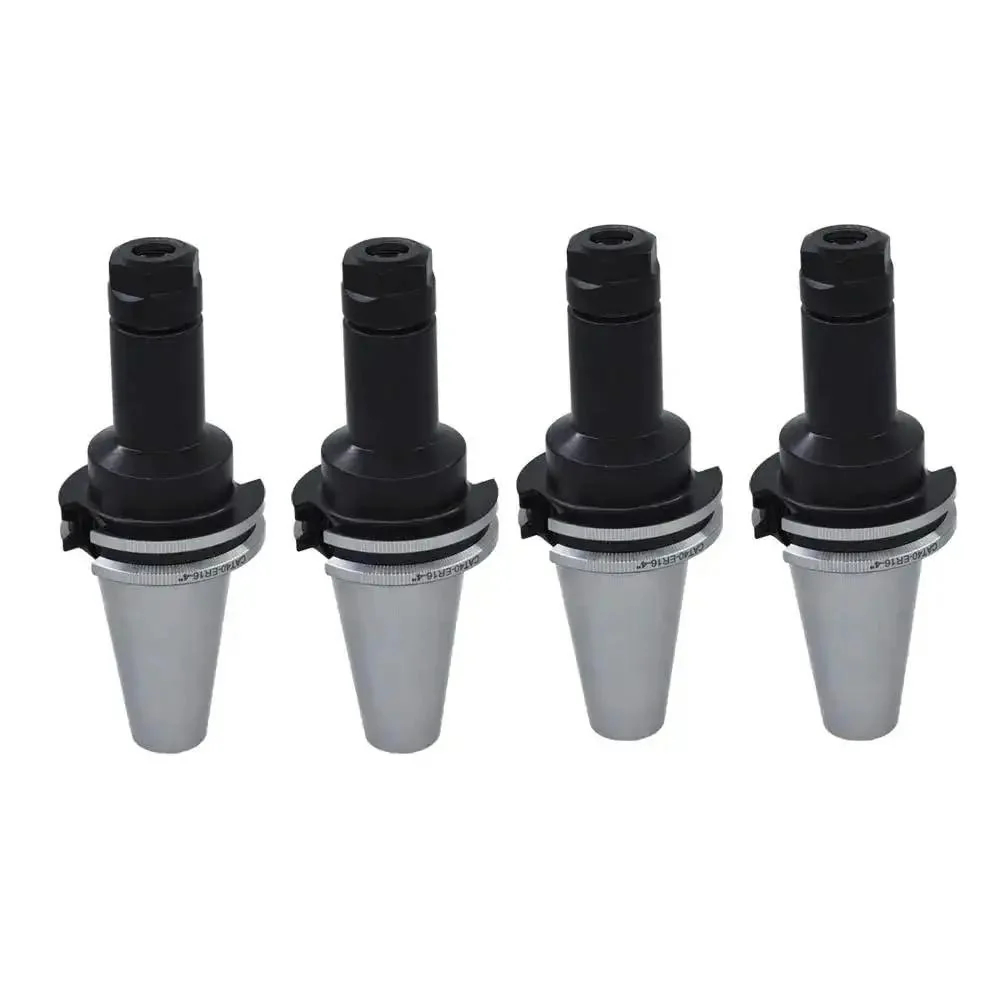 ER16 Collet Chuck Tool Holder Set Four Inch 100mm Length For CNC Milling Lathe Engraving Machines With Ground Flange And V Groove For Quick Tool Changes Pro Grade For Easy On Tool Changers
