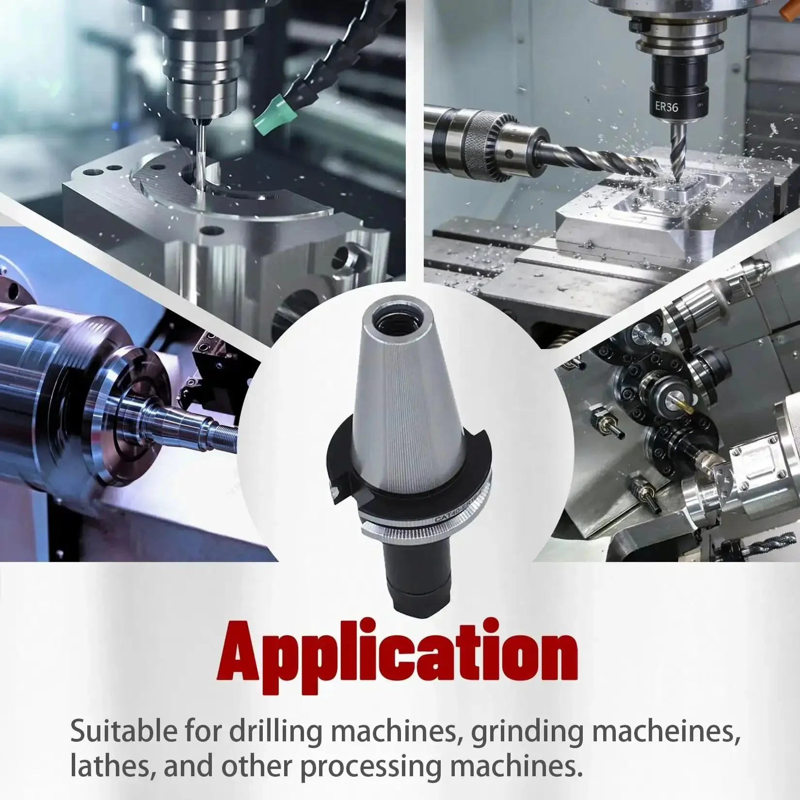 ER16 Collet Chuck Tool Holder Set Four Inch 100mm Length For CNC Milling Lathe Engraving Machines With Ground Flange And V Groove For Quick Tool Changes Pro Grade For Easy On Tool Changers - Image 2