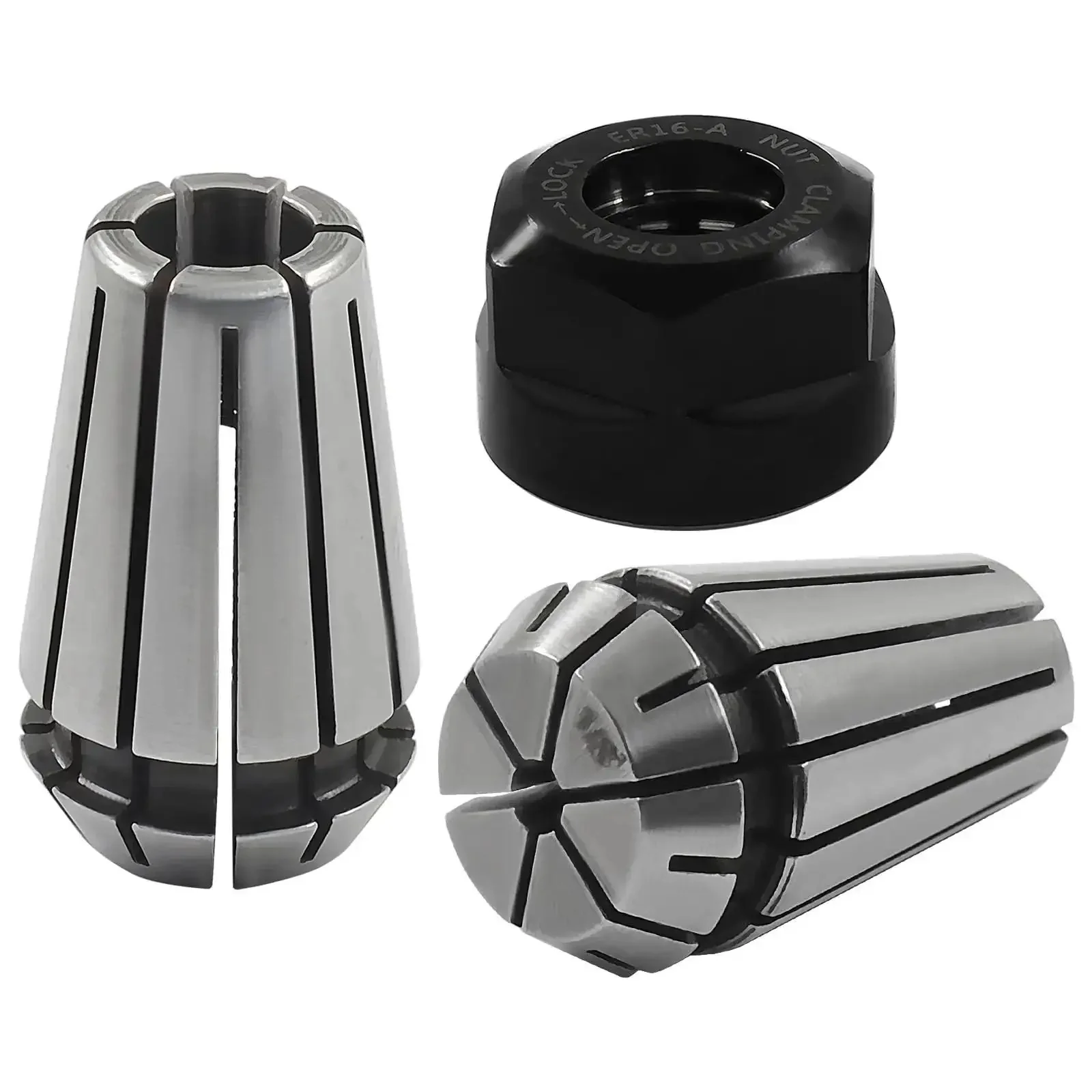ER16 One Eighth Inch Spring Collet Nut Set, 2 Pcs Collets With Clamping Nut For CNC Engraving, Milling, And Lathe Machines, Pro Grade Ready To Roll With Quick Change Chuck