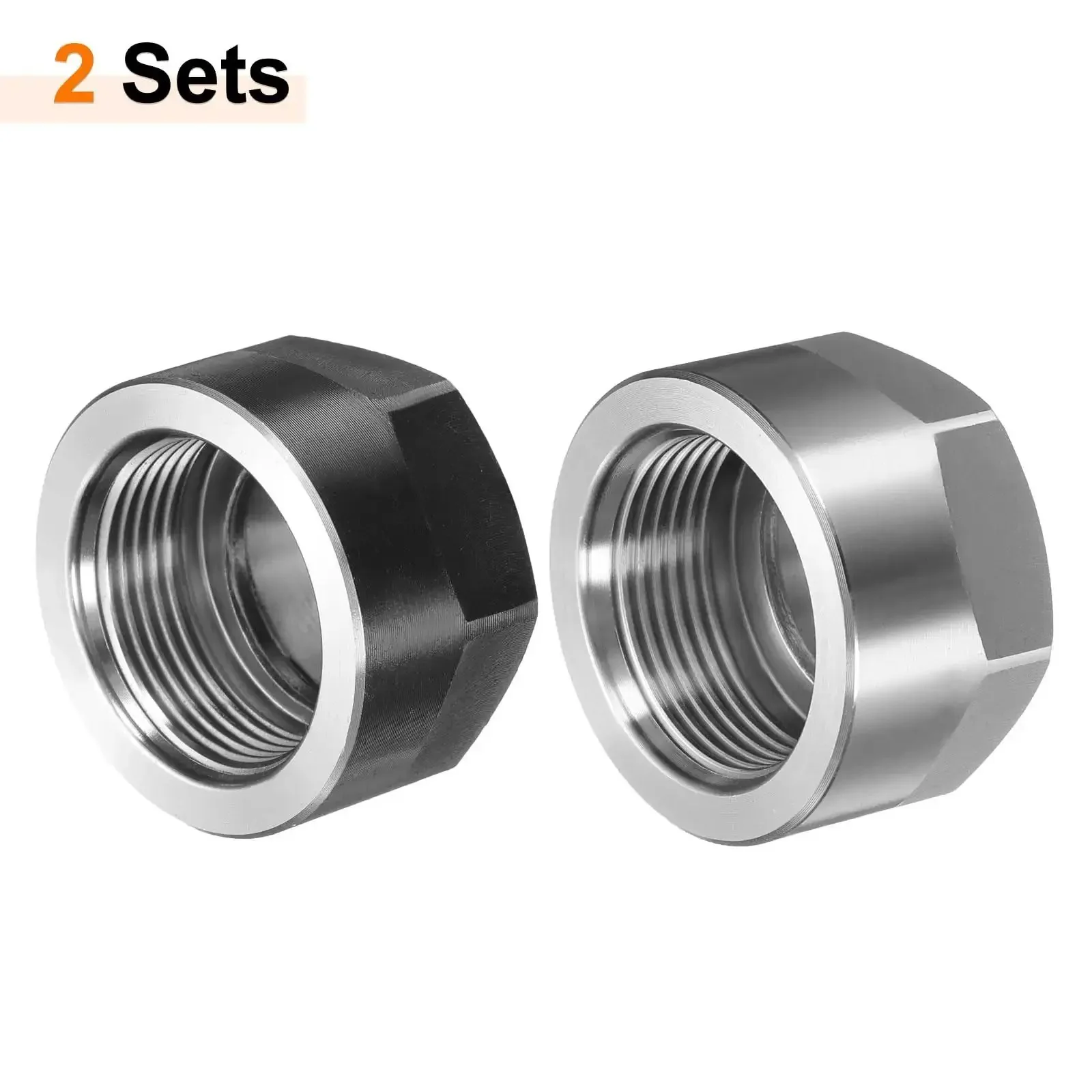 ER20 A M25 Collet Nut With Dynamic Balance Holes In 40Cr Alloy Steel For CNC Machine Chuck Lathe And Milling Tools Holder Beefy Heavy Duty Durable Black And Bright Silver Finish - Image 5