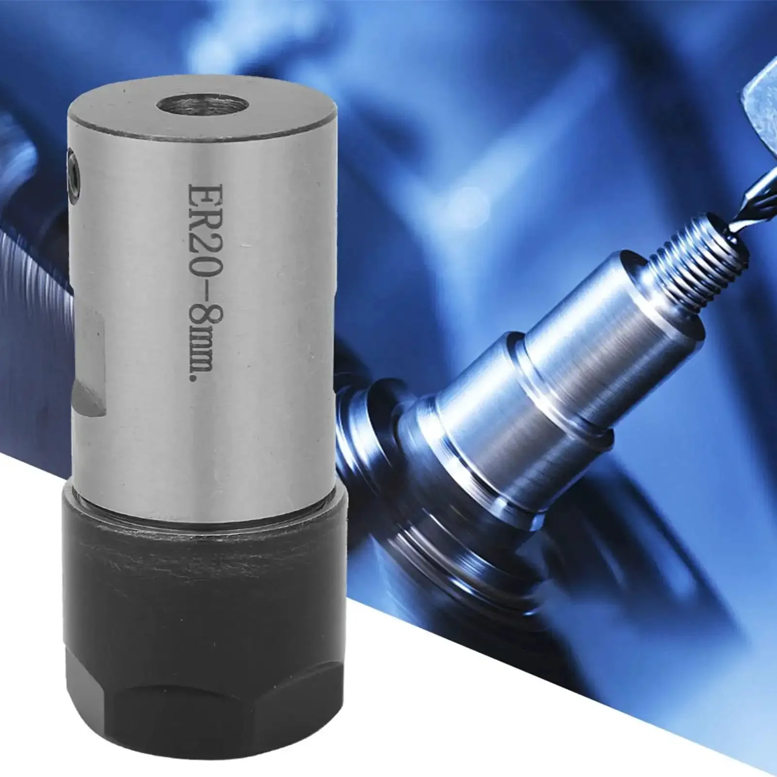ER20 Collet Block And Spindle Extension Rod Adapter For CNC Milling Lathe Engraving Tools 50L Beefy Chuck Holder 8mm Motor Shaft Clamping Bar For Precise Tooling - Image 7