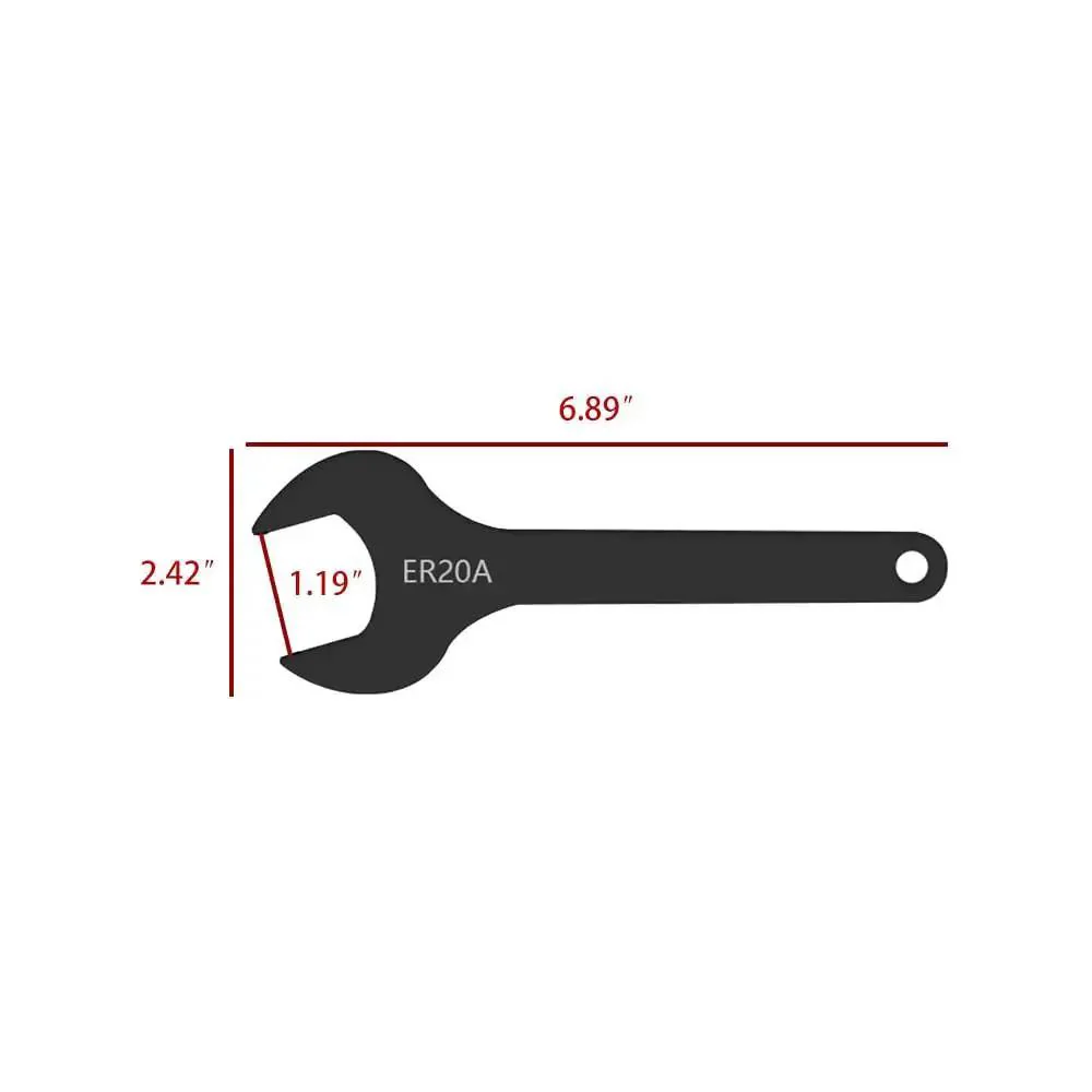 ER20 Collet Chuck Wrench Set 2 Pc 175mm Pro Grade Heavy Duty Carbon Steel Spindle Nut Tool For Installing And Removing Carving Machine Spindles And Stone Carving ER20A - Image 2