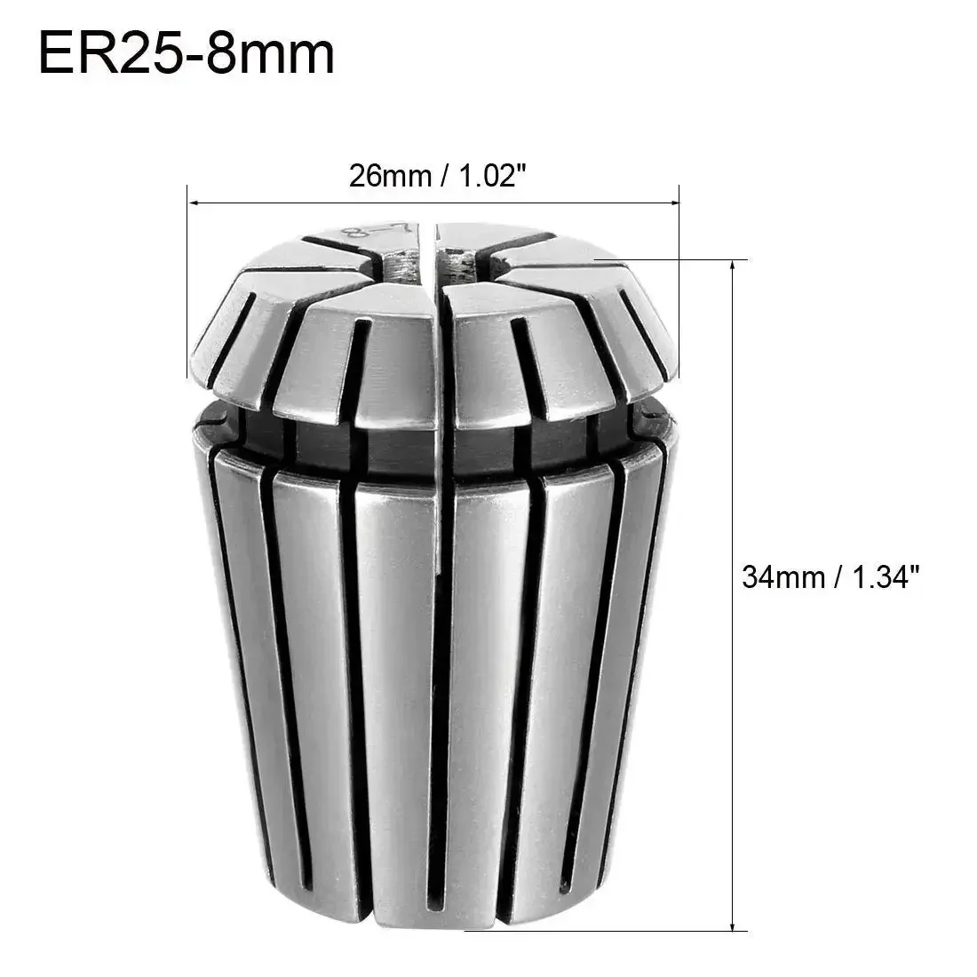 ER25 8mm Spring Collet Chuck For CNC Milling Lathe And Engraving Machines, Precise 0.015mm Tolerance, Made From 40Cr Steel, Easy Fit For Manual Vertical Or Horizontal Mills, Ideal For DIY CNC Projects And Tooling Up - Image 3