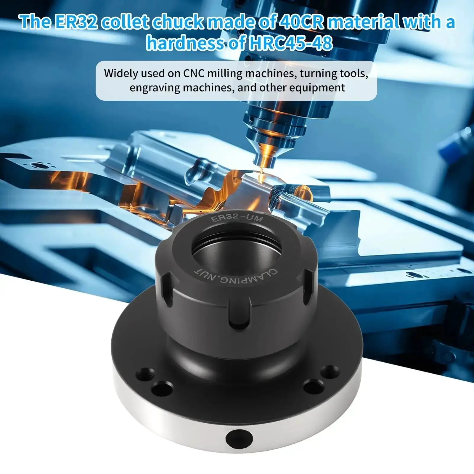 ER32 Collet Chuck 80mm Diameter 7 Hole Precision Lathe Tool For CNC Milling And Engraving Ultra Accurate 0.005mm Built To Last Beefy 40Cr Construction Stable And Smooth Performance For Your Pro Shop - Image 5