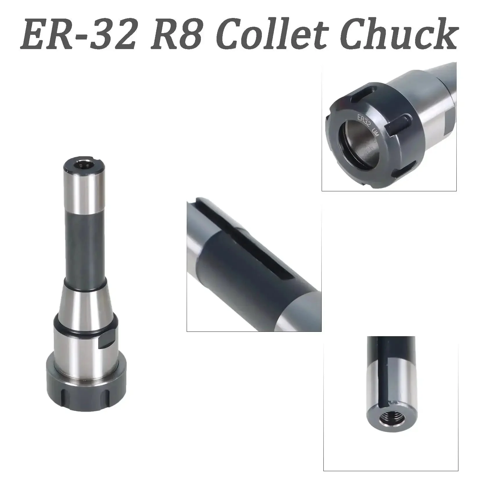 ER32 Collet Chuck Tool Holder for CNC Milling Lathe with Seven Sixteenth Inch Spindle Thread and 1 to 20 mm Clamp Range, Alloy Steel Build, Rock Solid Shop Ready, High Precision 0.0005 Inch Accuracy, Easy Operation, Fits 25 to 45 Spanner Wrench - Image 6