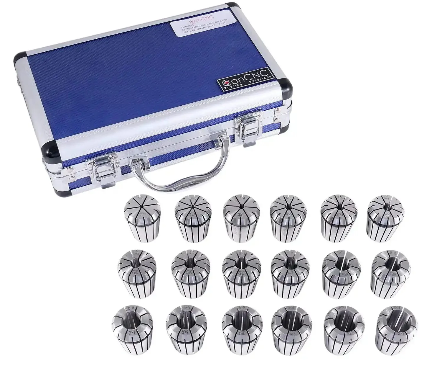 ER32 Collet Set From 3Mm To 20Mm By 1Mm Increments 18 Piece Set In Pro Grade Durable Aluminum Box Precision Ground With Ultra Low Runout Of 0.0003 Inches For CNC Milling And Machining - Image 5