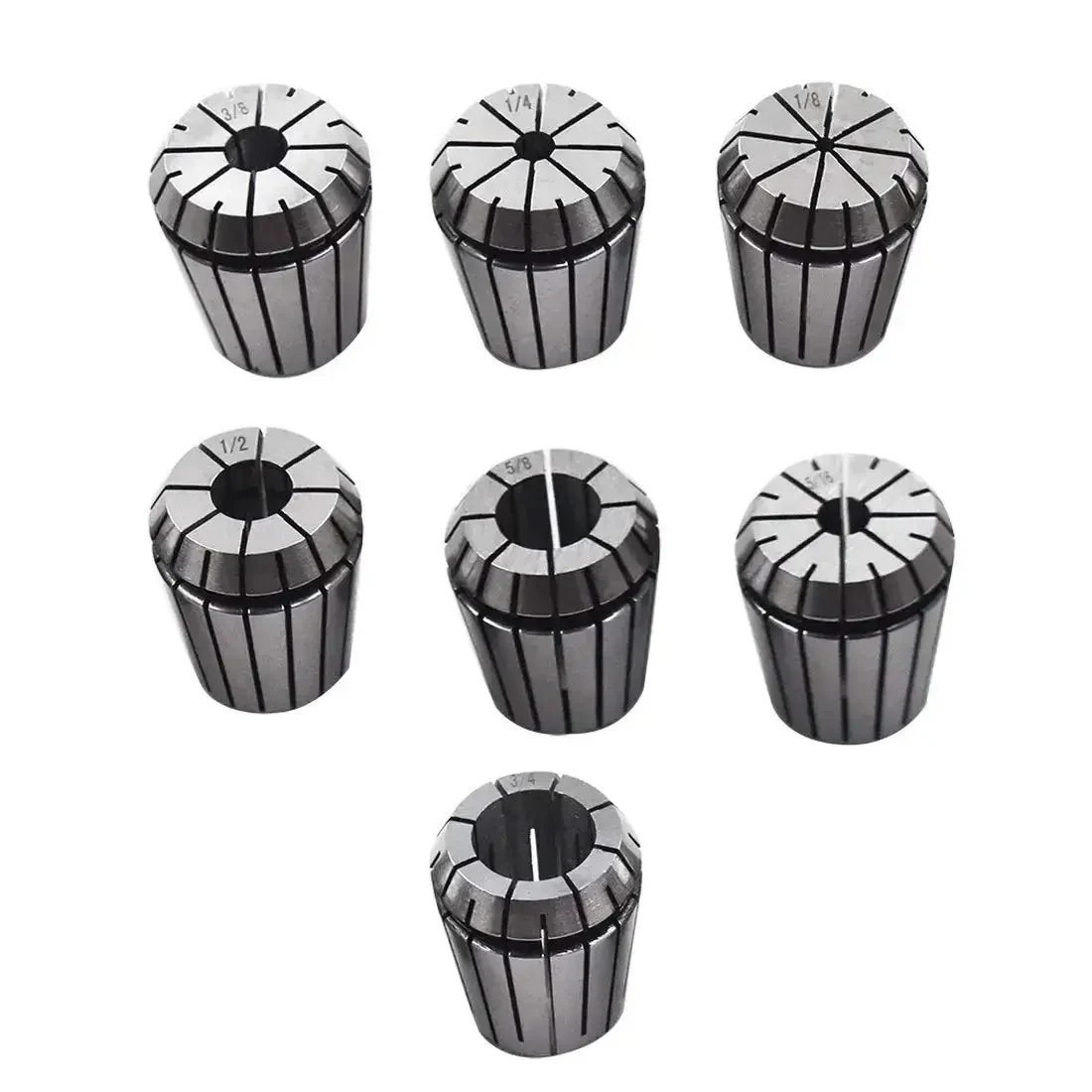 ER32 Collet Set Of 7 Pieces With Common Sizes 1/8 1/4 5/16 3/8 1/2 5/8 3/4 For CNC Milling Drilling Boring Engraving And Tapping Built From Solid Spring Steel For Pro Shop Use - Image 3