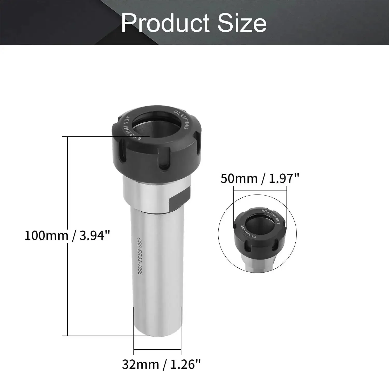 ER32 Router Collet Chuck Extension Rod 32mm Shank By 100mm Length Heavy Duty CNC Milling Tool Holder For ER32 Collets 42CrMo Toughened Precision Ground Built To Last - Image 8