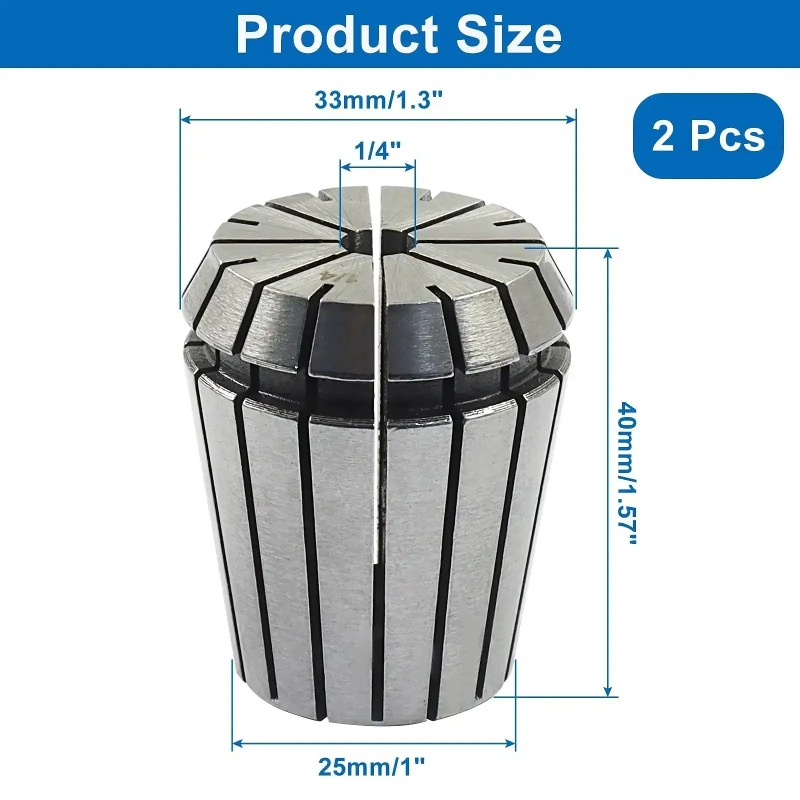 ER32 Spring Collet Nut Set, Two Pcs 1 Quarter Inch Precision Collets For CNC Engraving Milling And Lathe Machines, High Clamping Force, Built Tough Alloy Steel, Snug Grip For Reliable Machining - Image 5