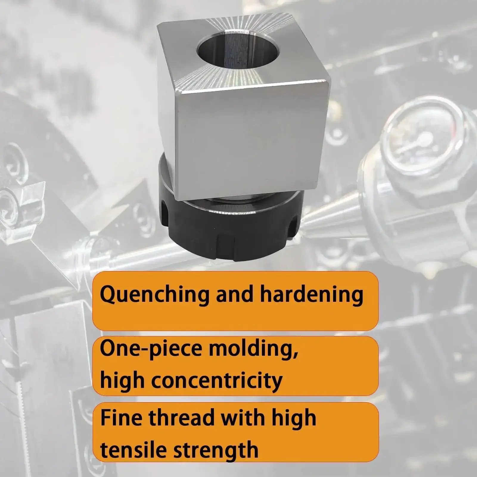 ER32 Square Collet Block And Holder For CNC Lathe And Engraving, 0.005 mm Precision Carbon Steel Workholding, Rock Solid Flatness And Parallelism, Beast Mode Accuracy For Cross Hole Drilling At 60 90 Or 120 Degrees - Image 6