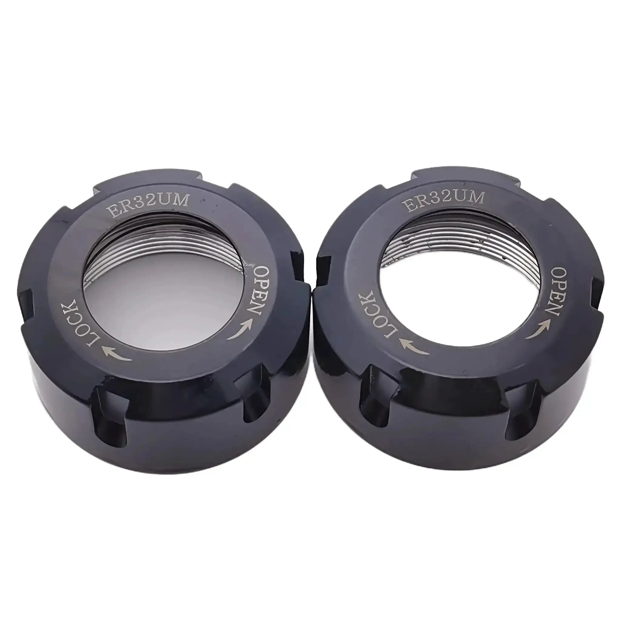 ER32 UM Collet Clamping Nut With Dynamic Balance Holes For CNC Milling Chuck Holder Lathe 2 Pack Hardened 42Cr Steel Precision Ground Pro Grade Tooling For Pros