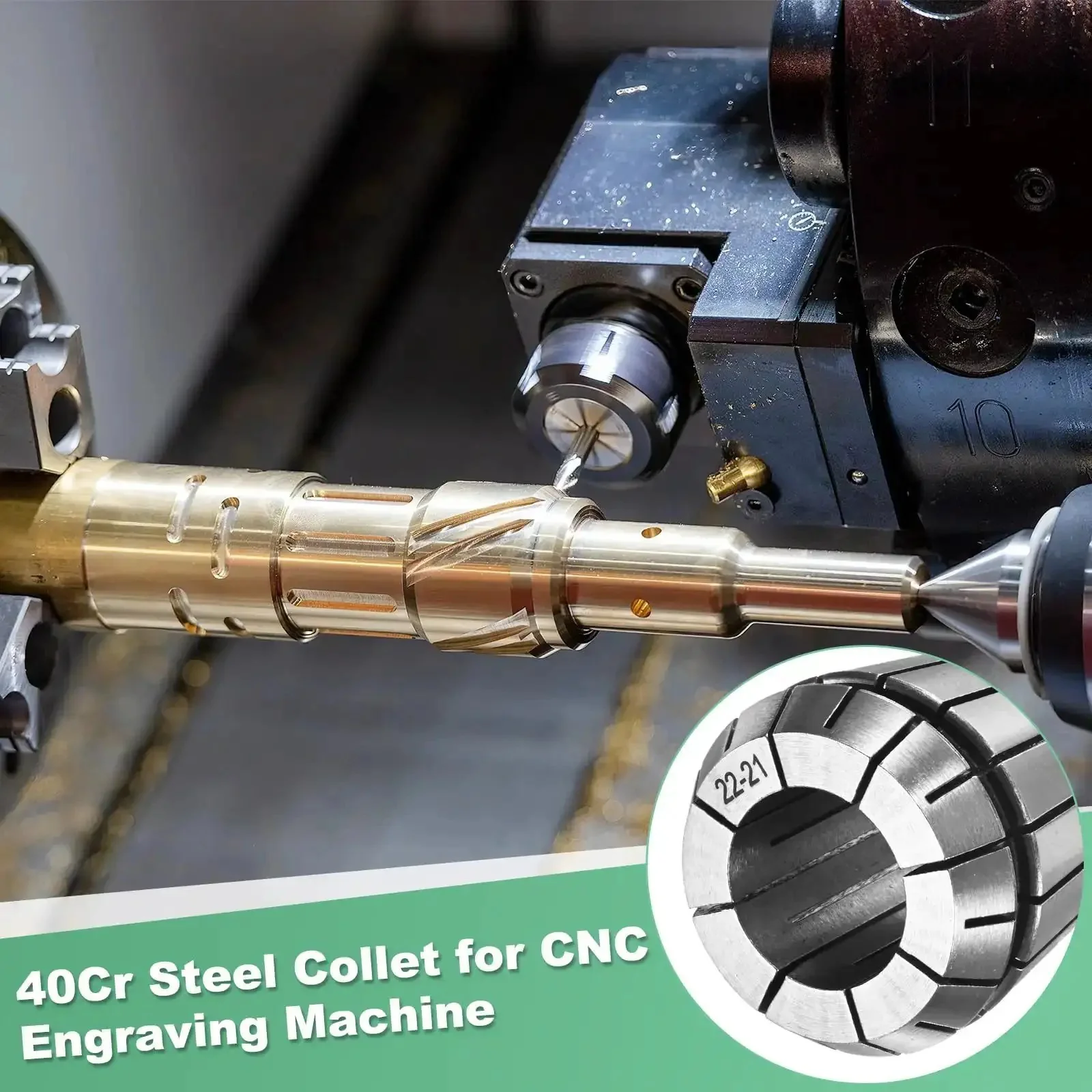ER40 Spring Collet Chuck for CNC Milling and Lathe Engraving Machines 22mm Clamping Diameter 40Cr Steel Pro Grade Collet Holder Durable High Precision Tooling for Drilling Milling Reaming Tapping - Image 4